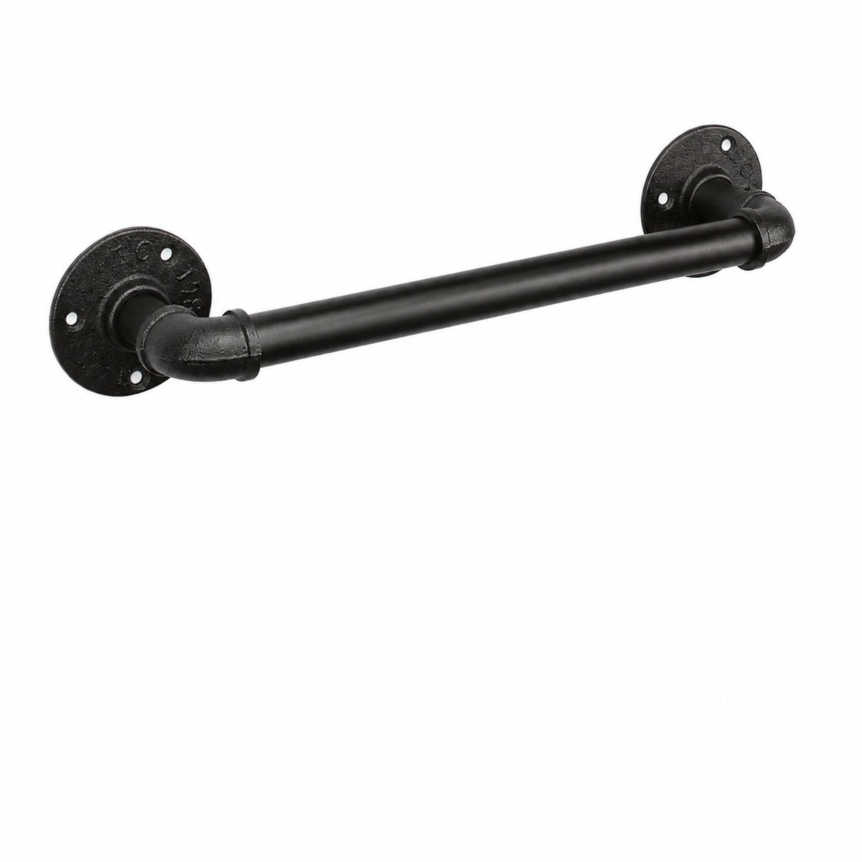 Aoibox  12 in Industrial Pipe Style Wall Mounted Heavy Duty Iron Bathroom Towel Bar Rack Holder in Matte Black
