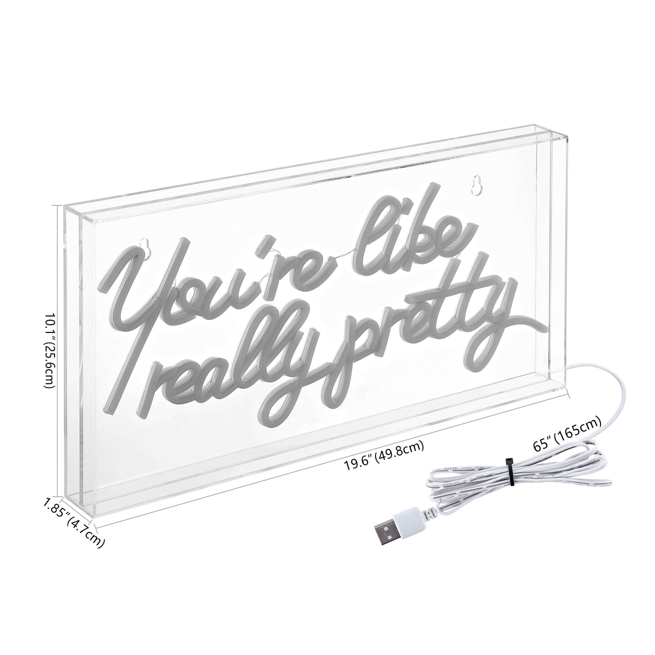 Pink Acrylic USB LED Neon Light Box Sign