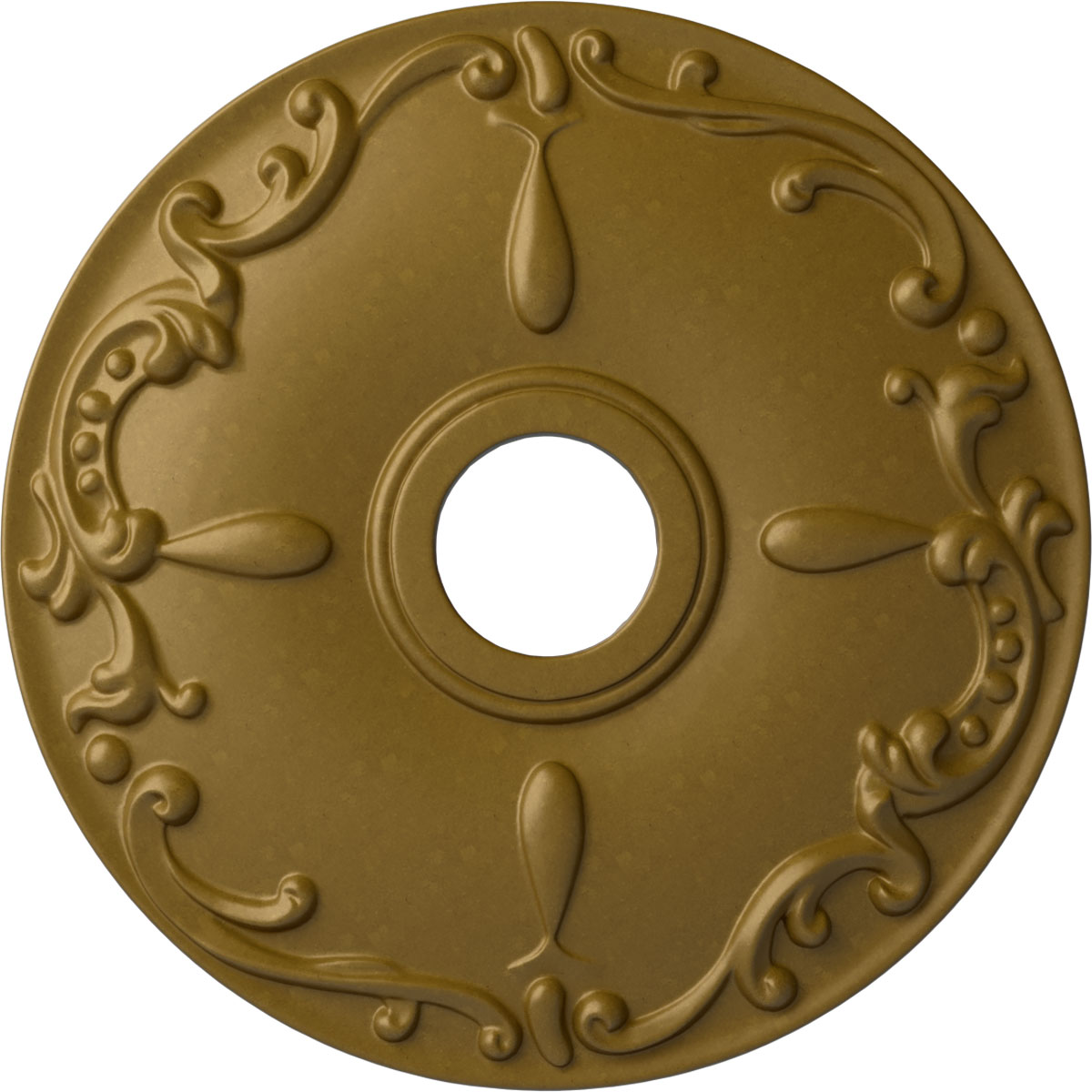 Ekena Millwork CM18KEGLS Kent 18-in W x 18-in L Painted Gold Polyurethane Whole Ceiling Medallion