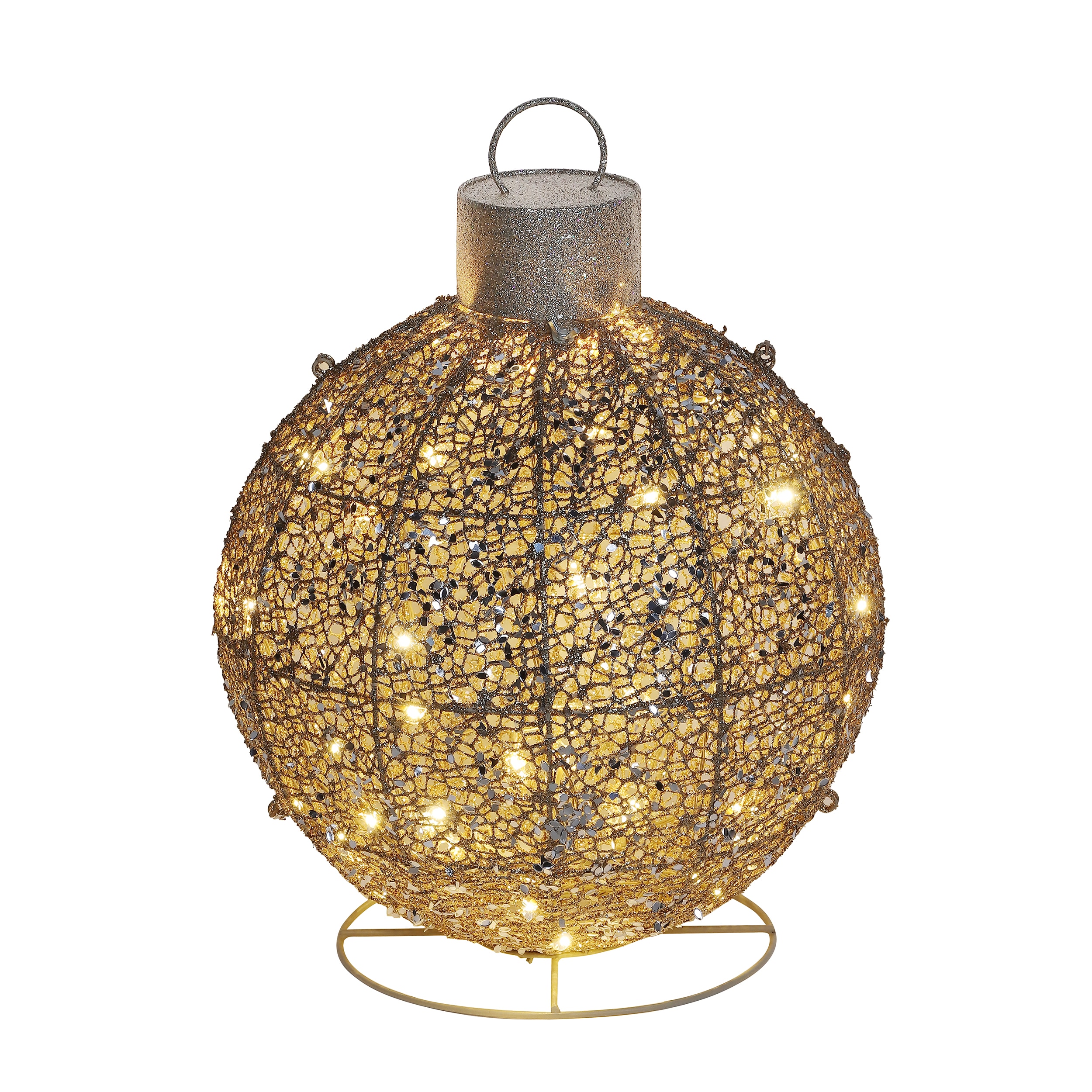 Holiday Living LW415-PXJE010B 2-ft LED Gold Ornament Ball Christmas Decoration