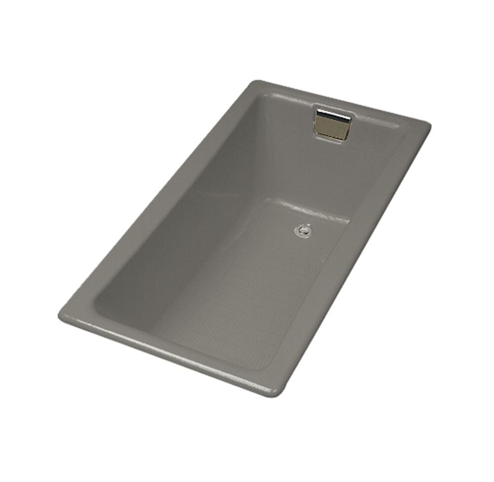 KOHLER 850-K4 Tea-for-Two 32-in x 60-in Cashmere Cast Iron Drop-In Soaking Bathtub (Reversible Drain)