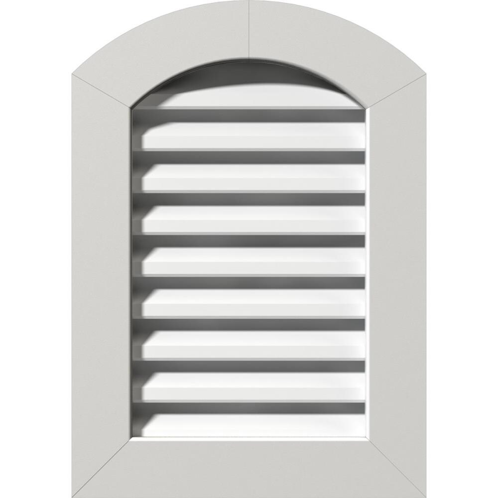 Ekena Millwork GVPAR12X3001FUN 12-Inches x 30-Inches Off-white Round top PVC Gable Louver Vent