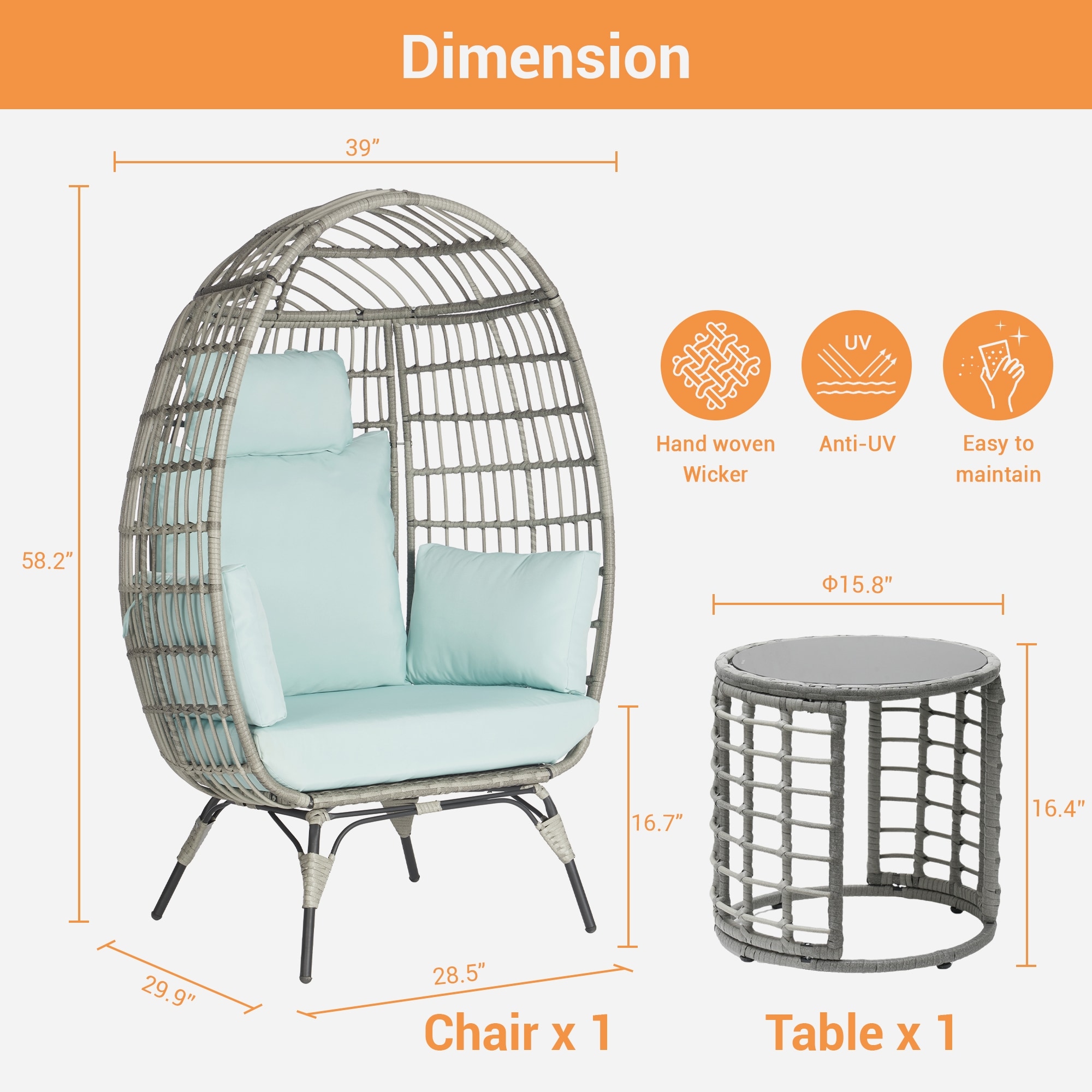 SANSTAR L-JDC64TF-AC Patio-Conversation-Sets - View #2
