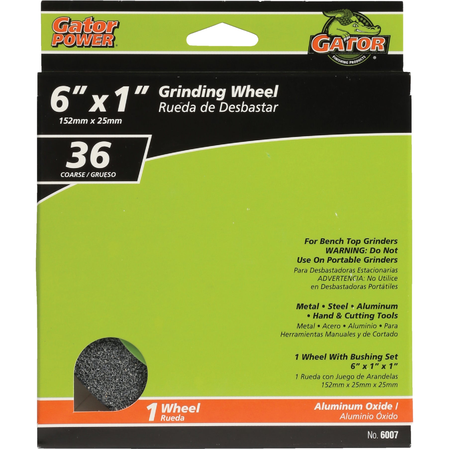 Ali Industries 6 in x 1 in Arbor Grinding Wheel Aluminum Oxide Model ...