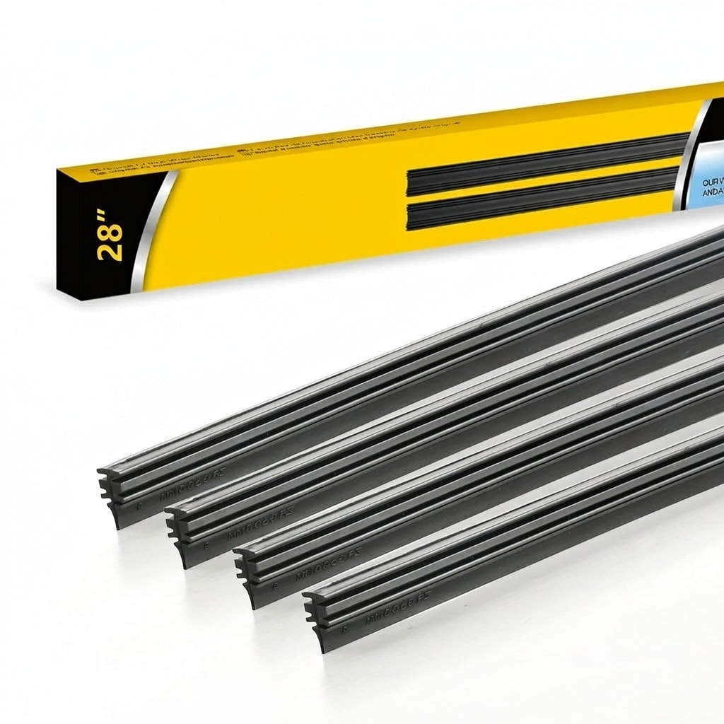 Justincity Universal Windshield Wiper Blade Refill 28 Inch AAAA Grade Natural Rubber Strip for Front and Rear Boneless Wipers 4 pcs Easy Install #D05JT12061