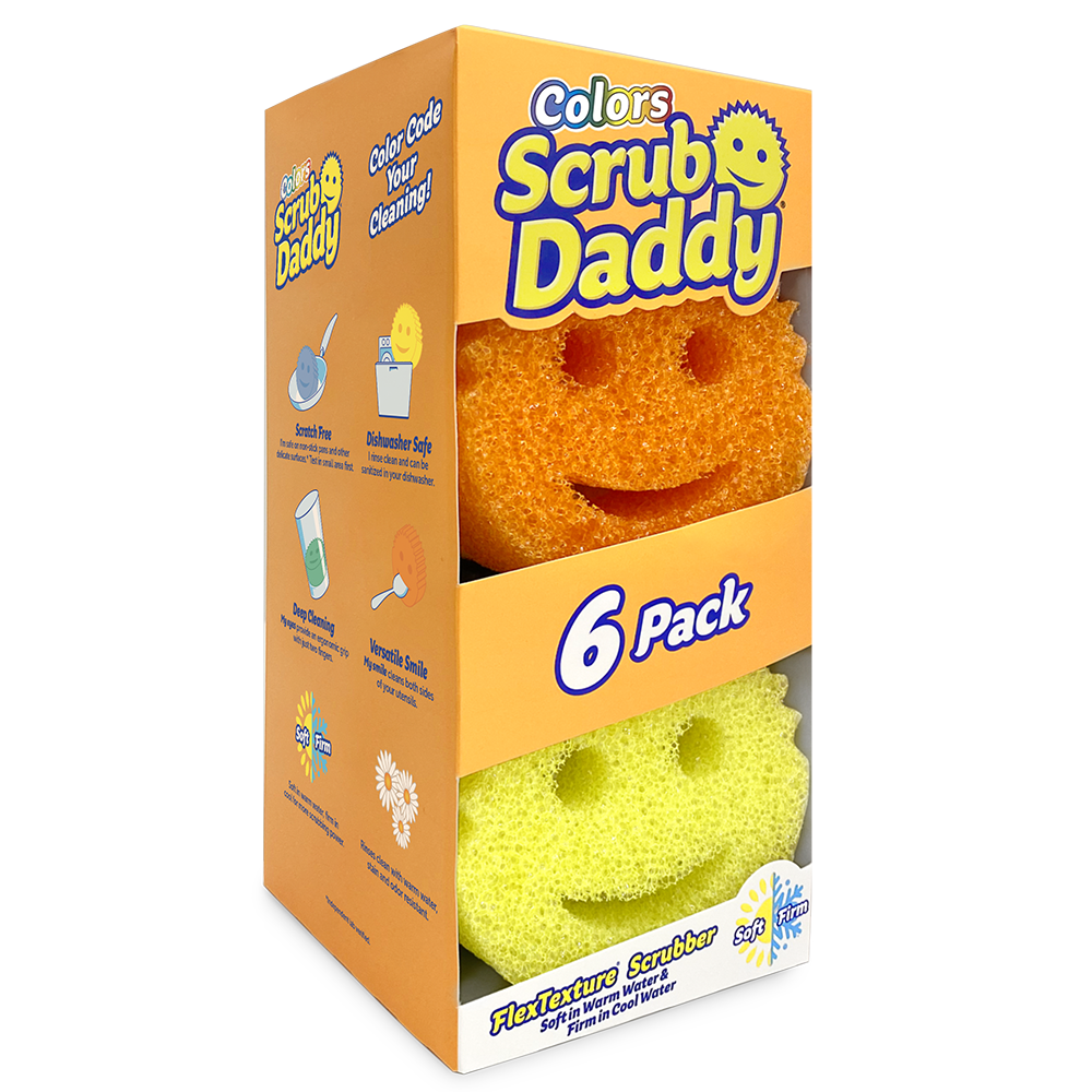 Scrub Family Functional Sponge Scrubber Set - Daddy Mommy Daily Scrub  Sponge, Smiley Happy Face, Firm in Cold and Soft in Warm, Scratch Free, No  Odor