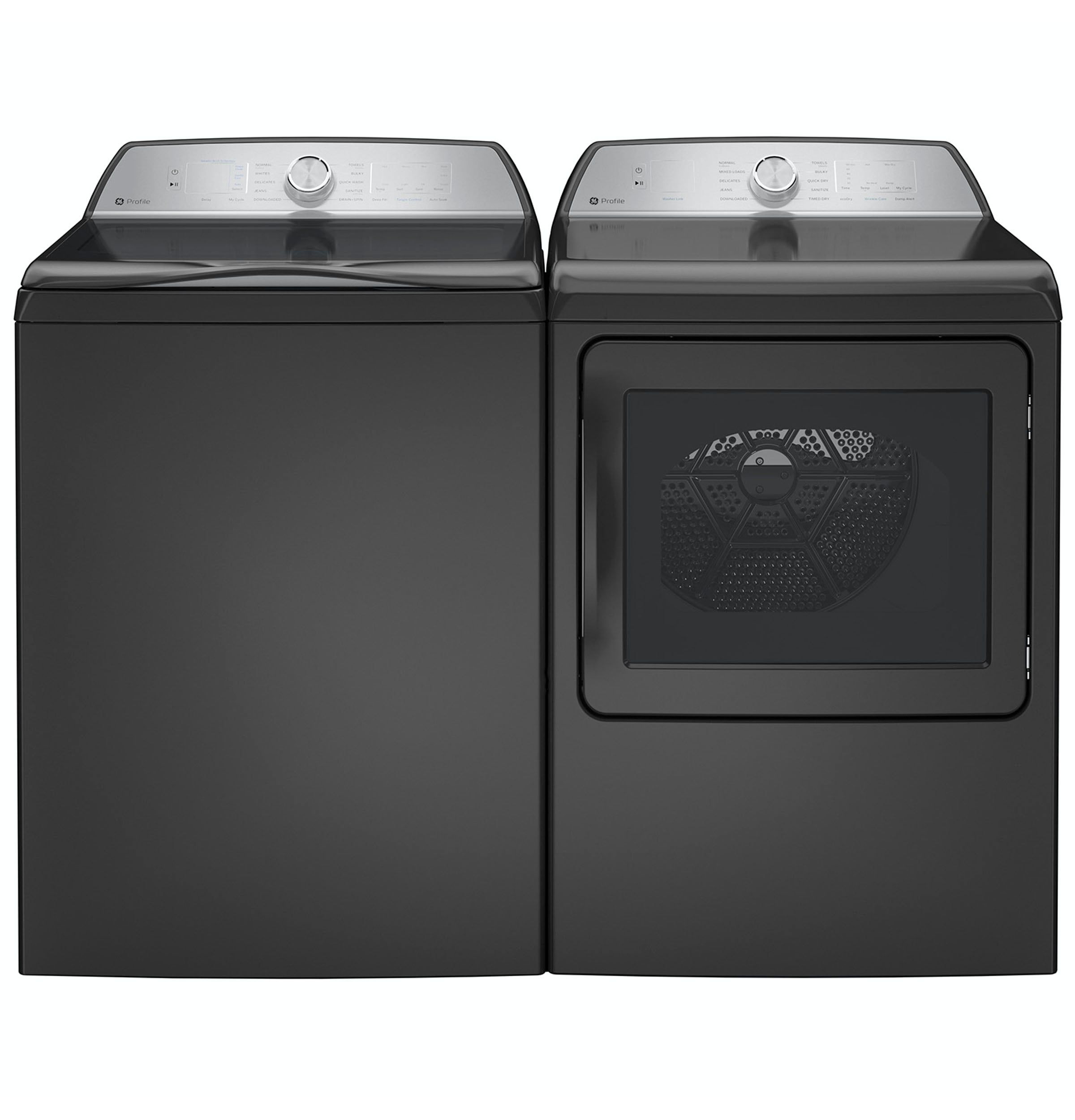 Shop GE Profile 5-cu ft High-Efficiency Impeller Washer and Electric Dryer  Set in Diamond Gray at
