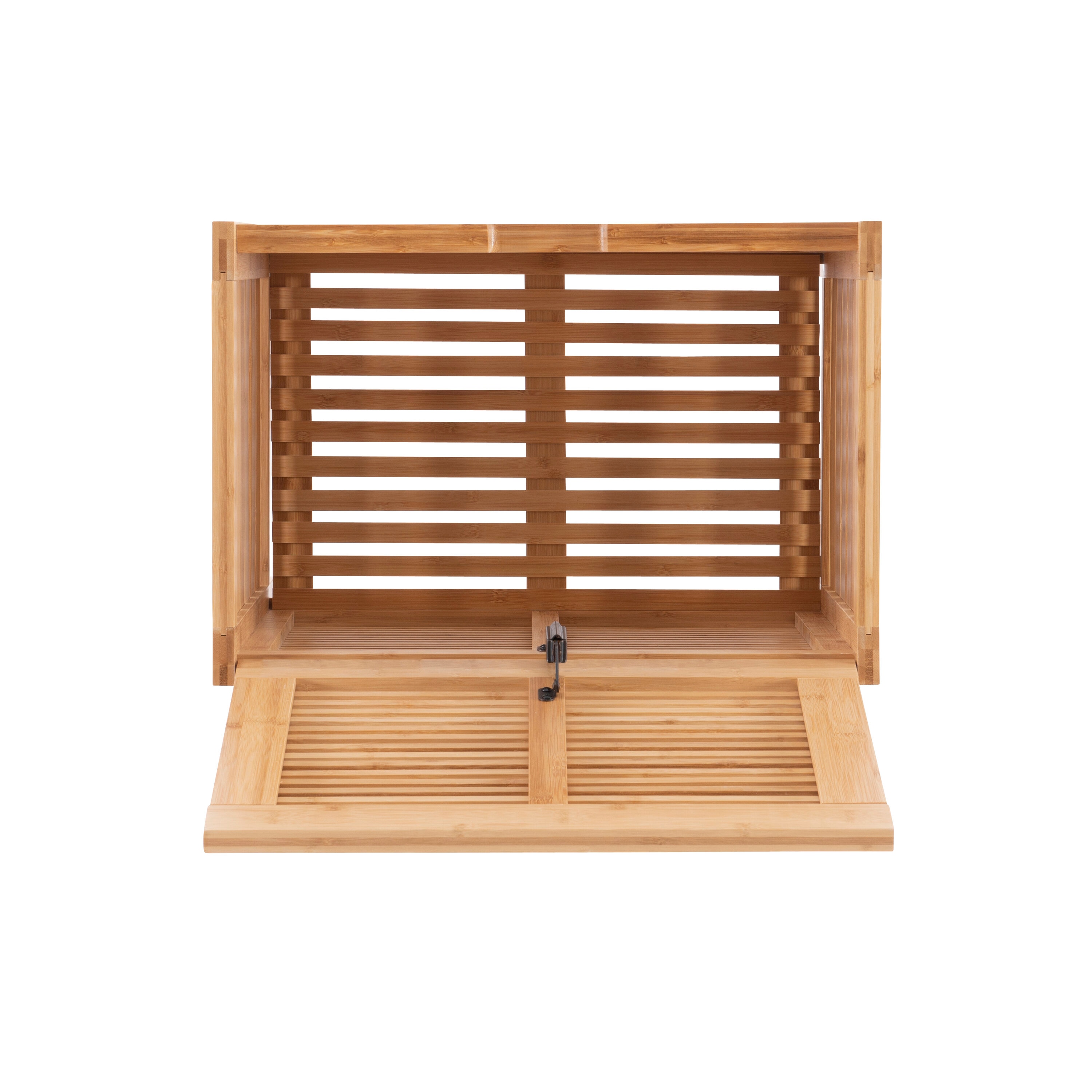 Bracken Natural Bamboo Upright Hamper with Safety Lid