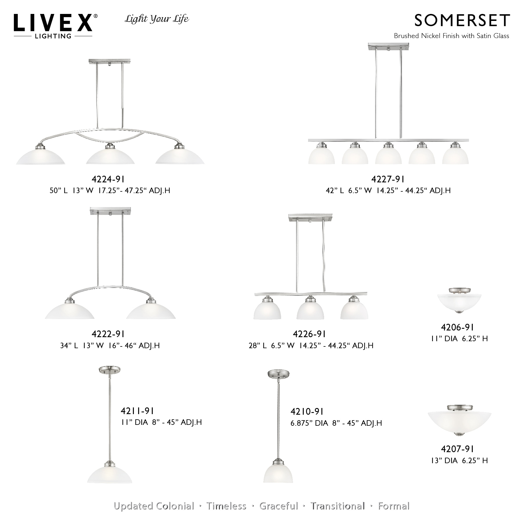 Somerset Sleek Contemporary Mini Pendant Light in Brushed Nickel