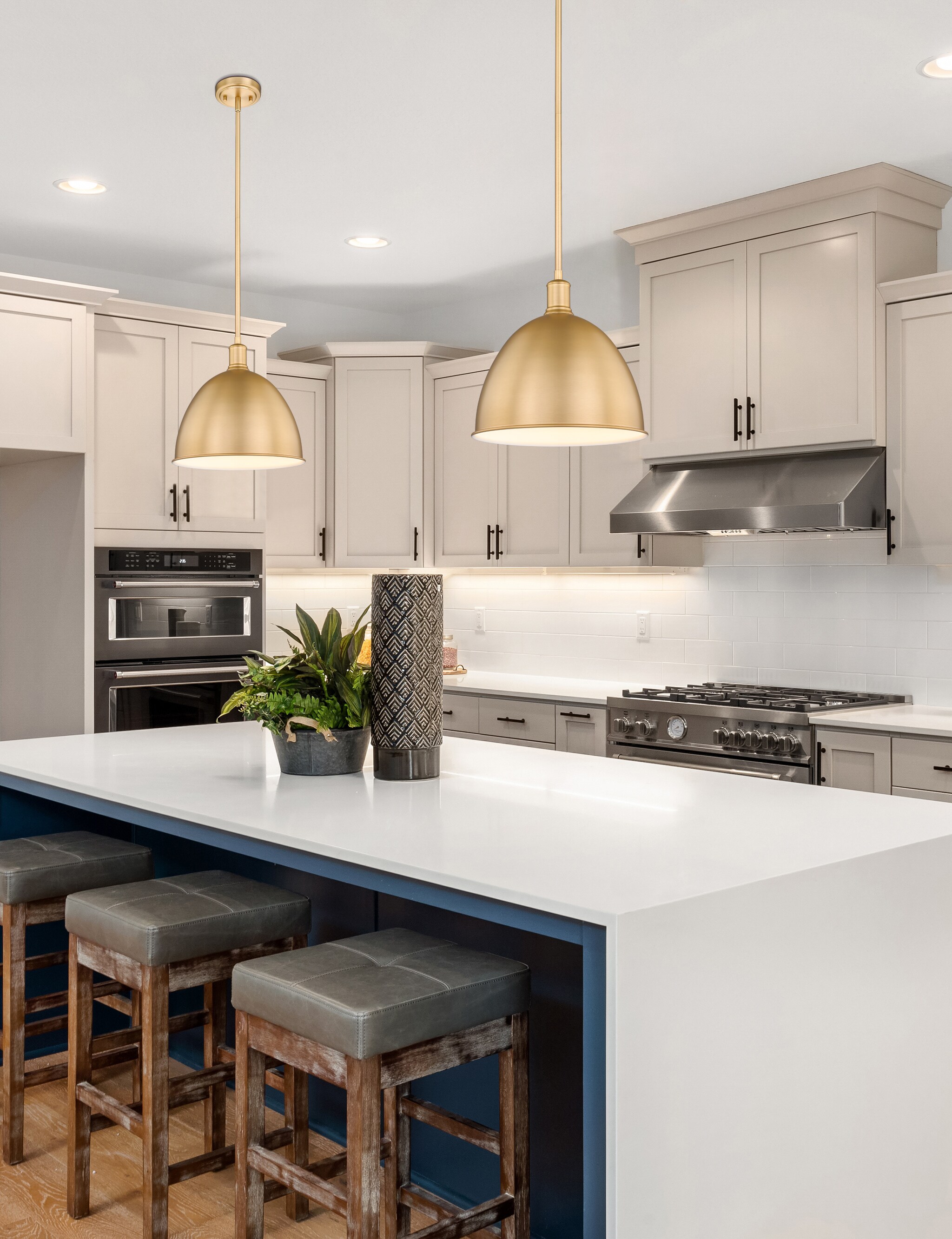 Classic Brass 12.5" Indoor/Outdoor LED Pendant Light