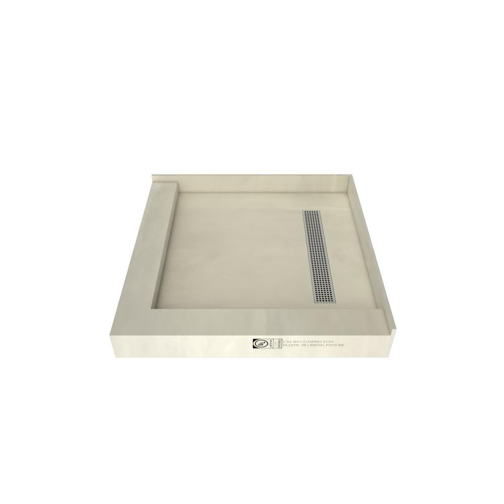Tile Redi RT4242RDL-PVC-SQPC 42-in W x 42-in L x 5.75-in H Made For Tile Square Shower Pan Base (Right Drain)