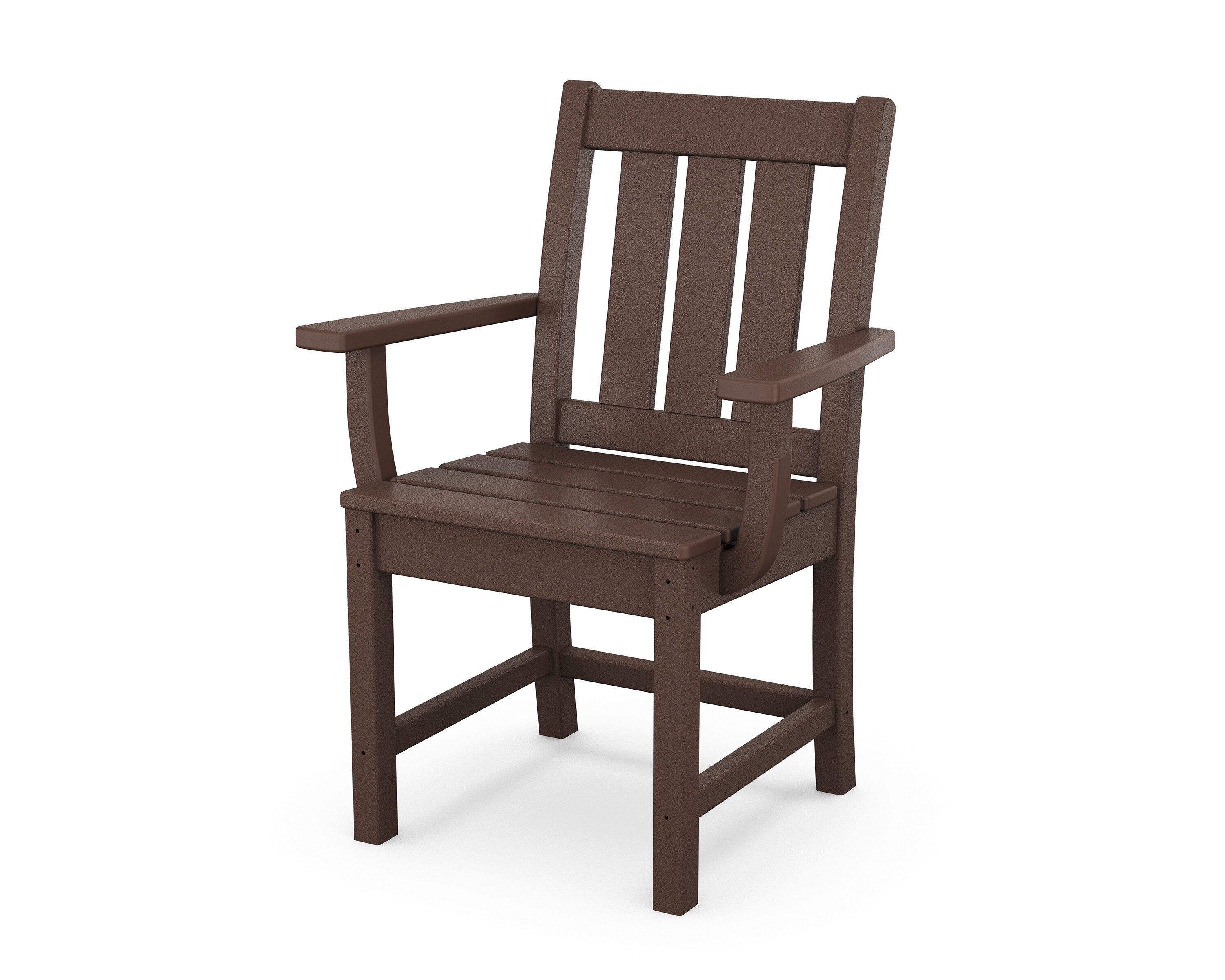 POLYWOOD TLD250MA Oxford Mahogany Plastic Frame Stationary Dining Chair with Slat Seat