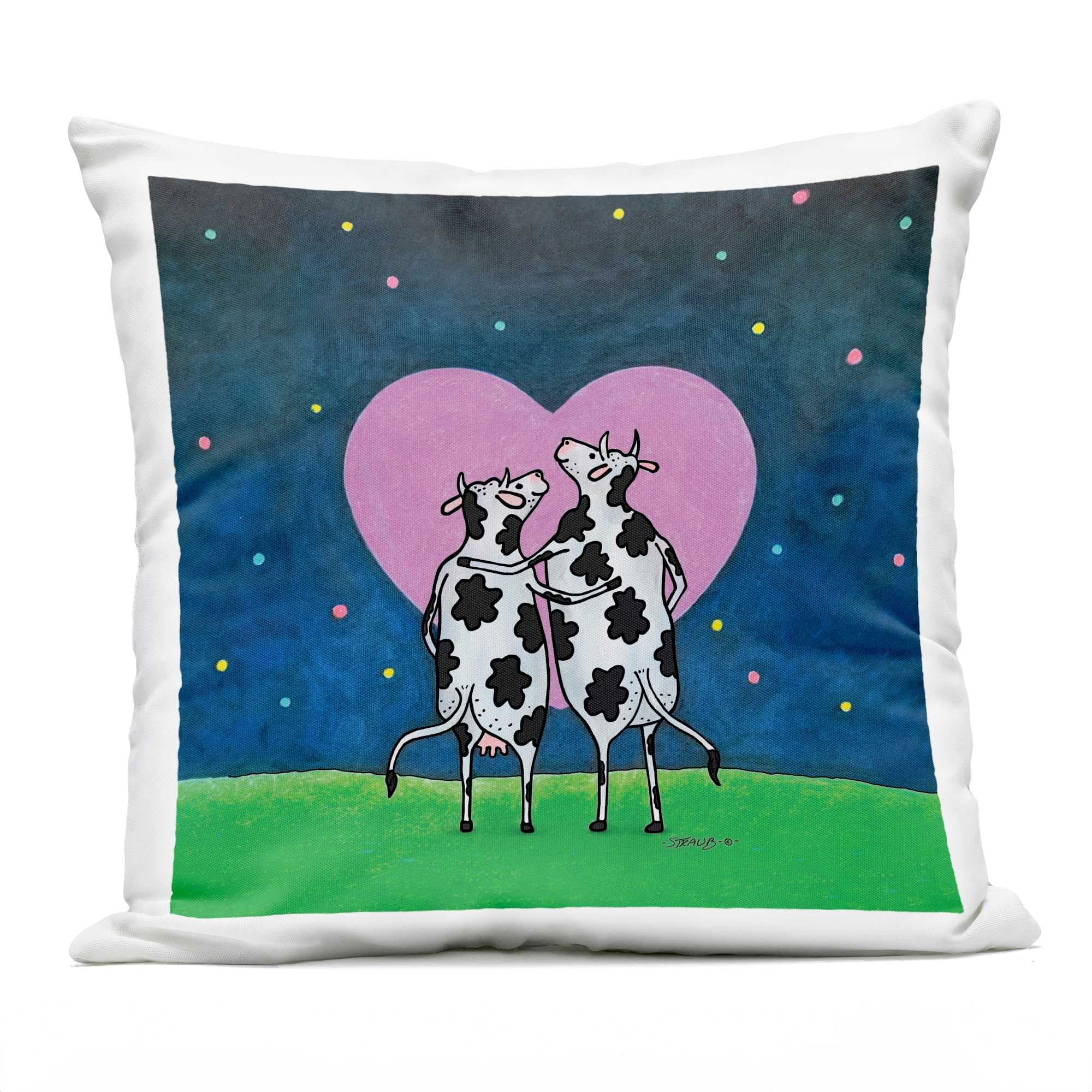 Stupell Industries PLP-032-OSQ-18X18 Loving Significant Udder Outdoor Printed Pillow design by Roger Straub