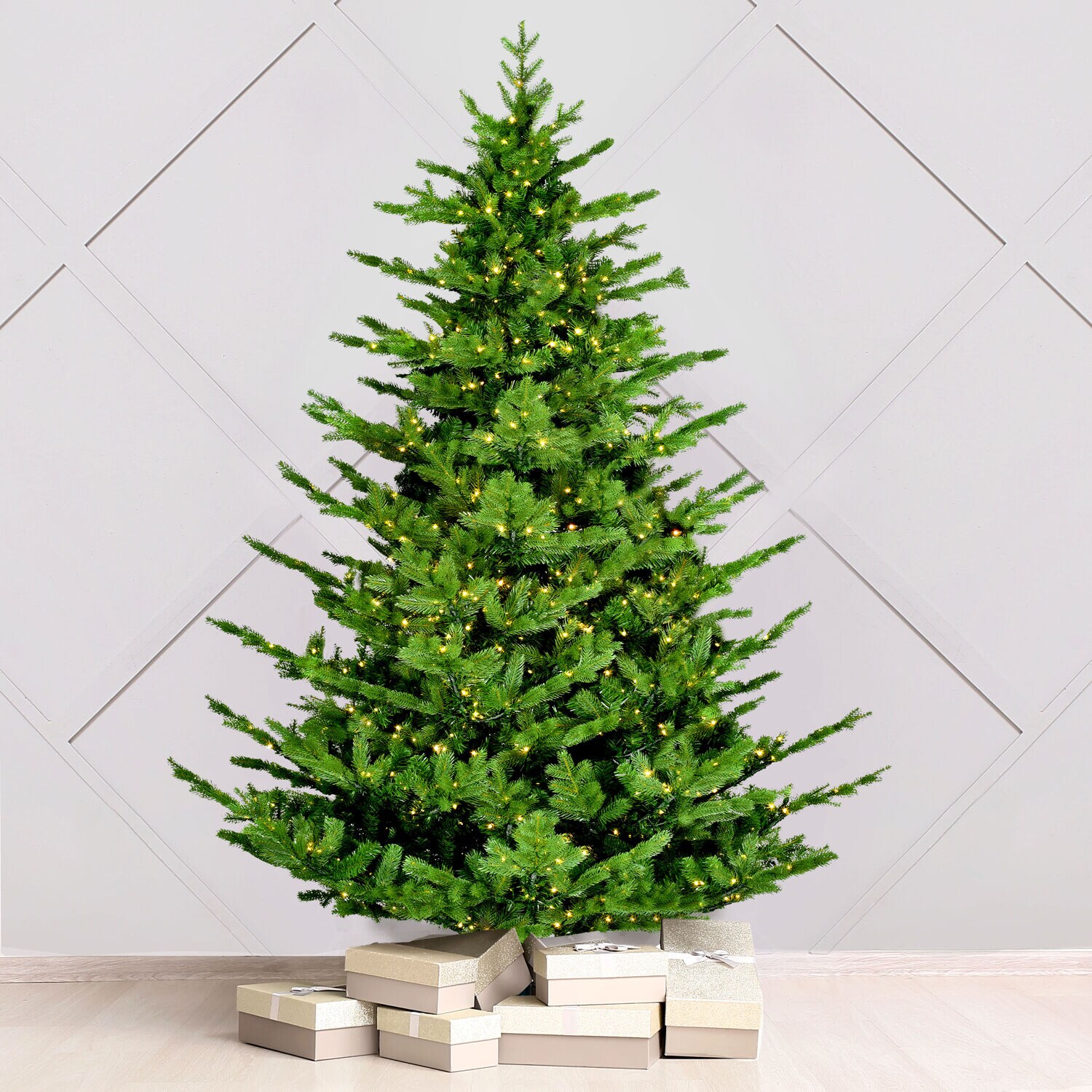 9-Foot Green Pine Christmas Tree with LED Lights