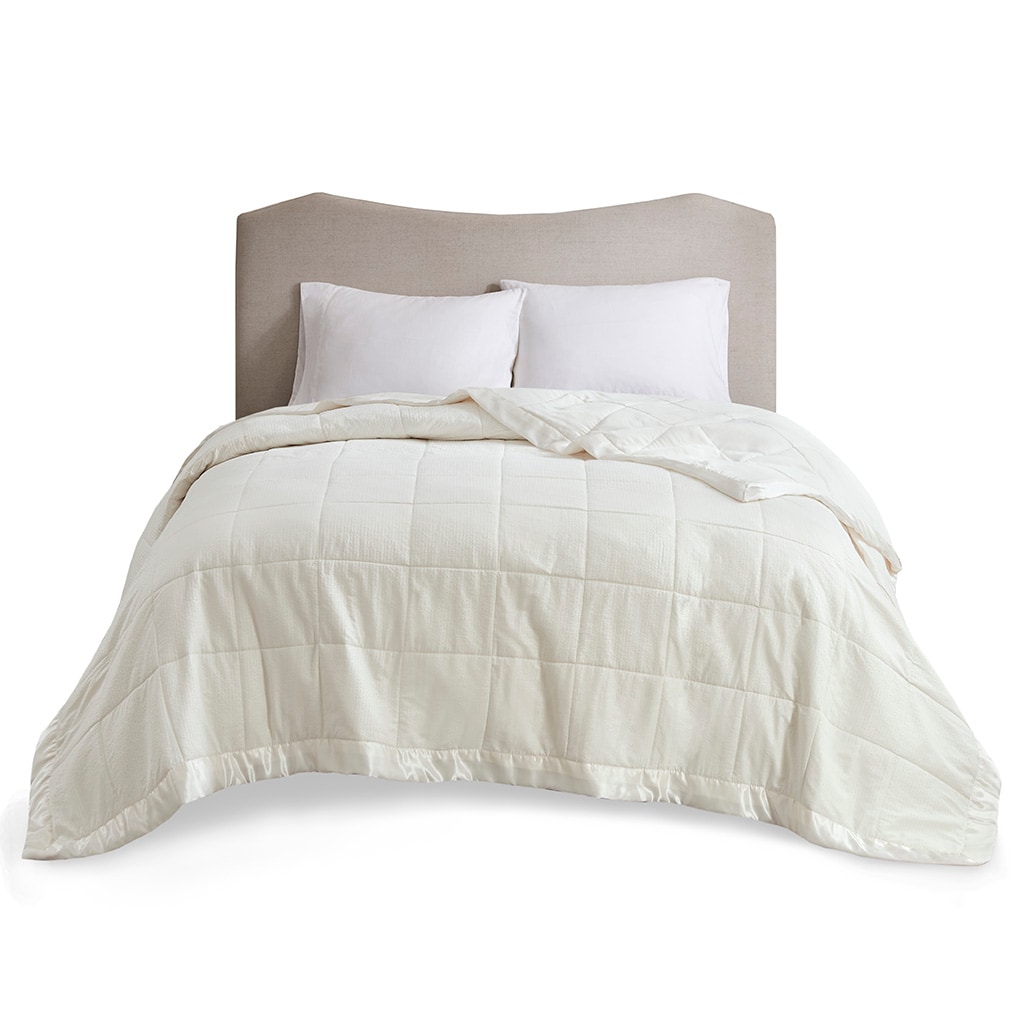 Gracie Mills GRACE-9952-15PM Lucile Textured Oversized Down Alternative Blanket with Satin Trim