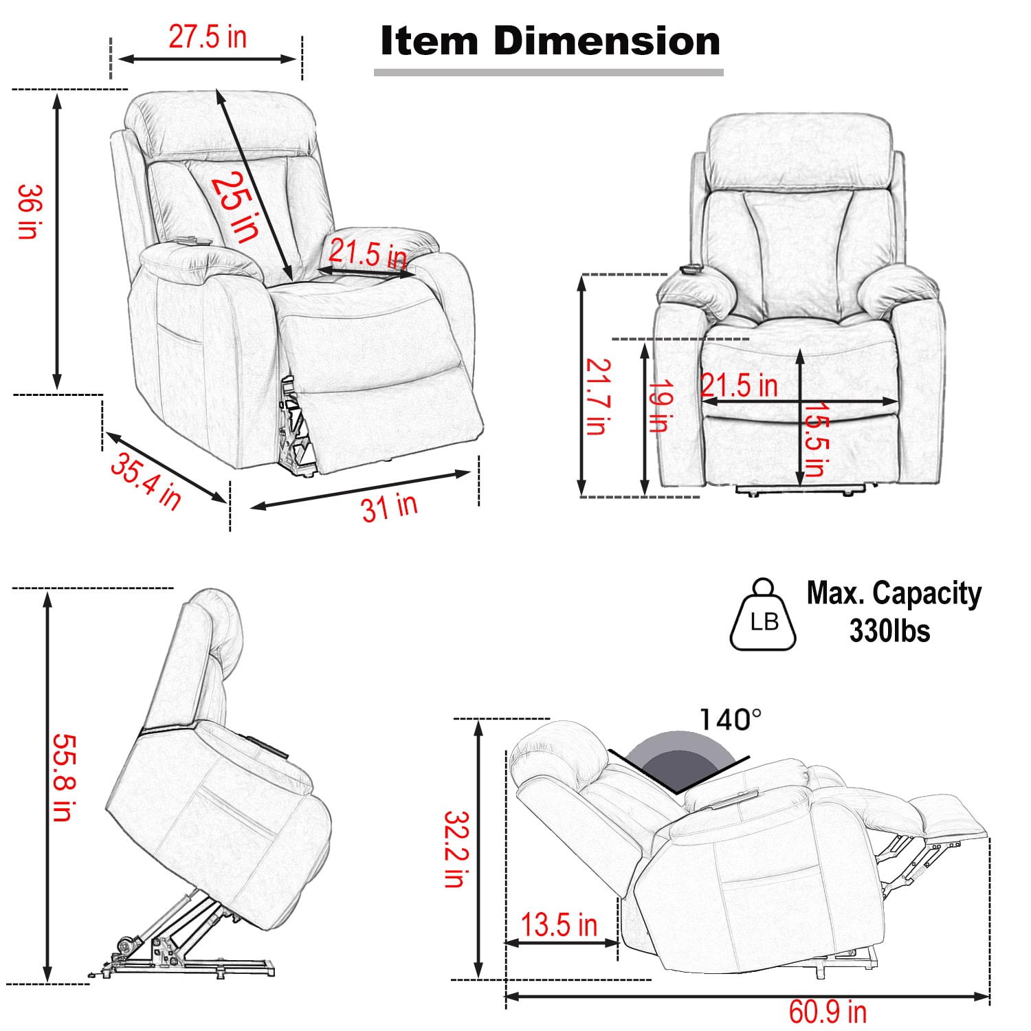 GZMR GZ-W15015 recliners - View #11