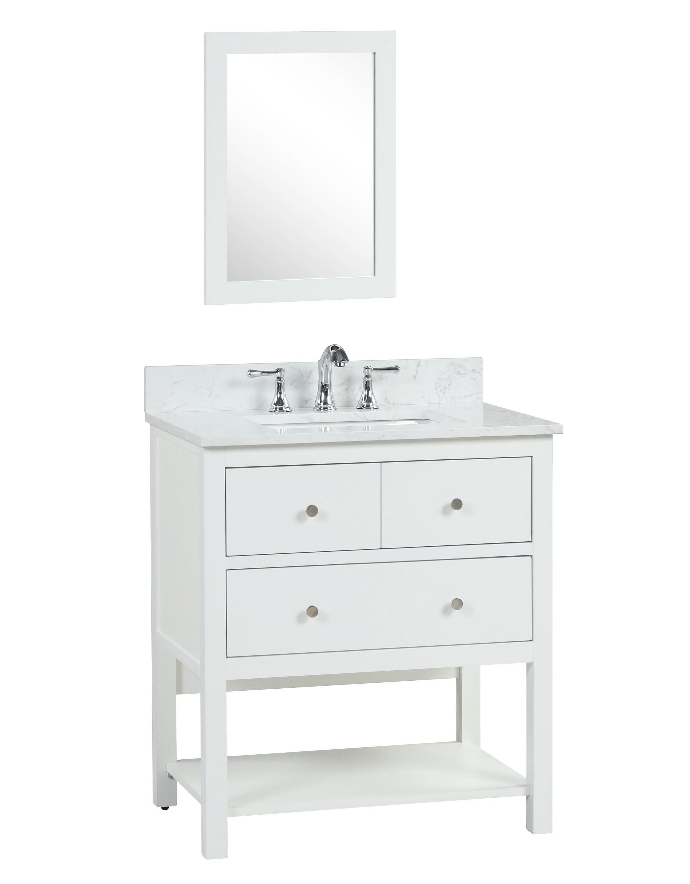 Style Selections Julian 30-in White Undermount Single Sink Bathroom ...