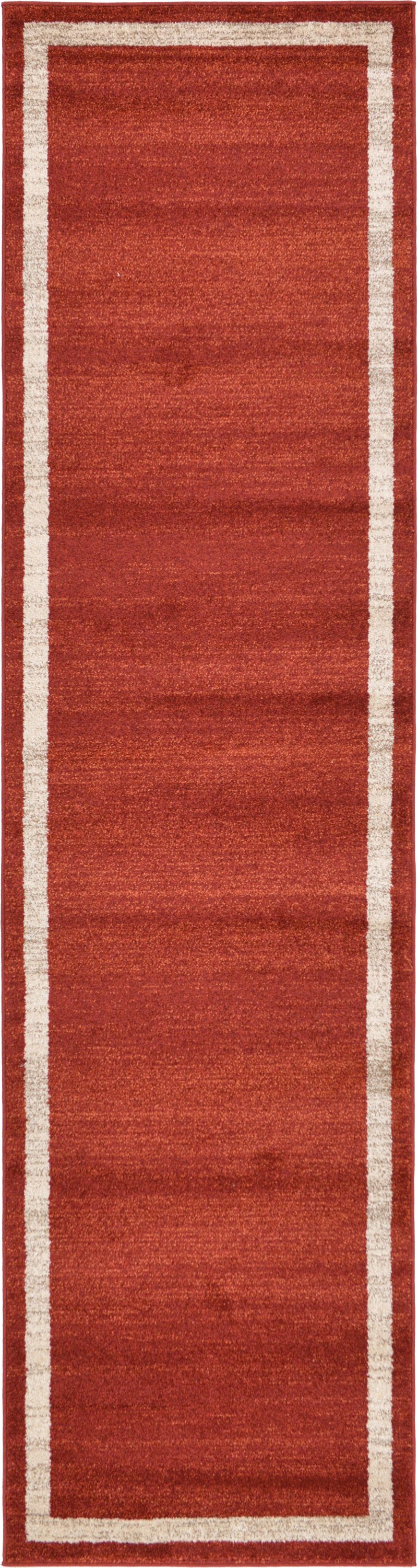 Unique Loom 3127306 Maria Del Mar 3 x 10 (ft) Loomed Polypropylene Terracotta/Ivory Rectangular Indoor Border Industrial Runner rug