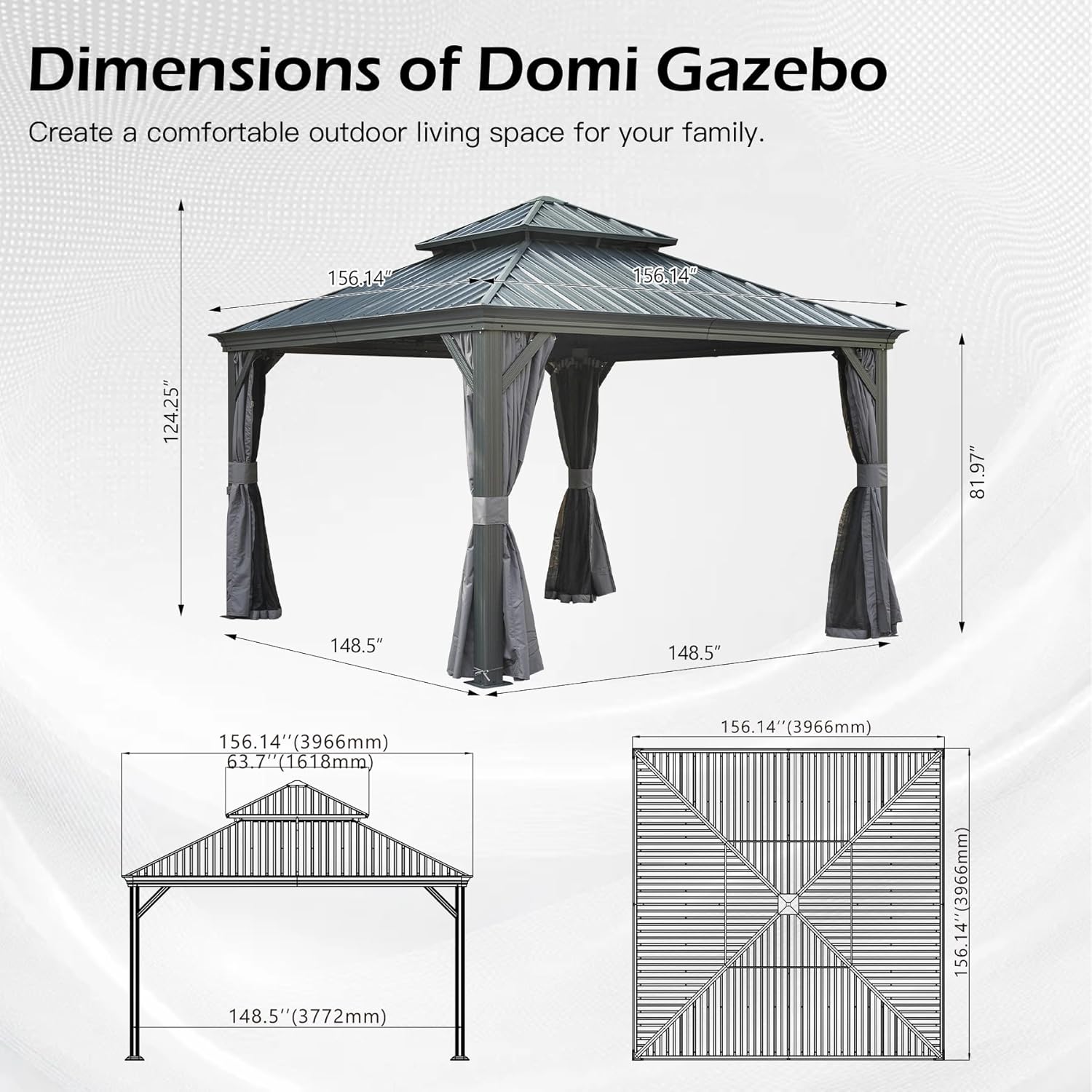 ToolCat LS1-123-HWP Wood-Resin-Gazebos - View #8