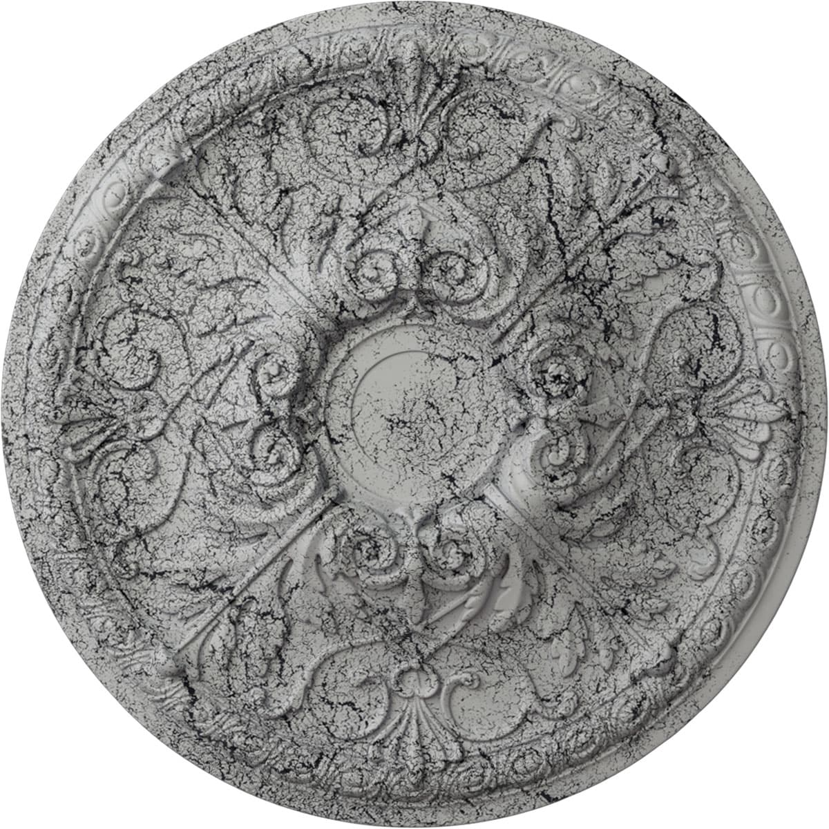 Ekena Millwork CM26TNUWC Tristan 26-in W x 26-in L Painted Ultra Pure White Crackle Polyurethane Whole Ceiling Medallion