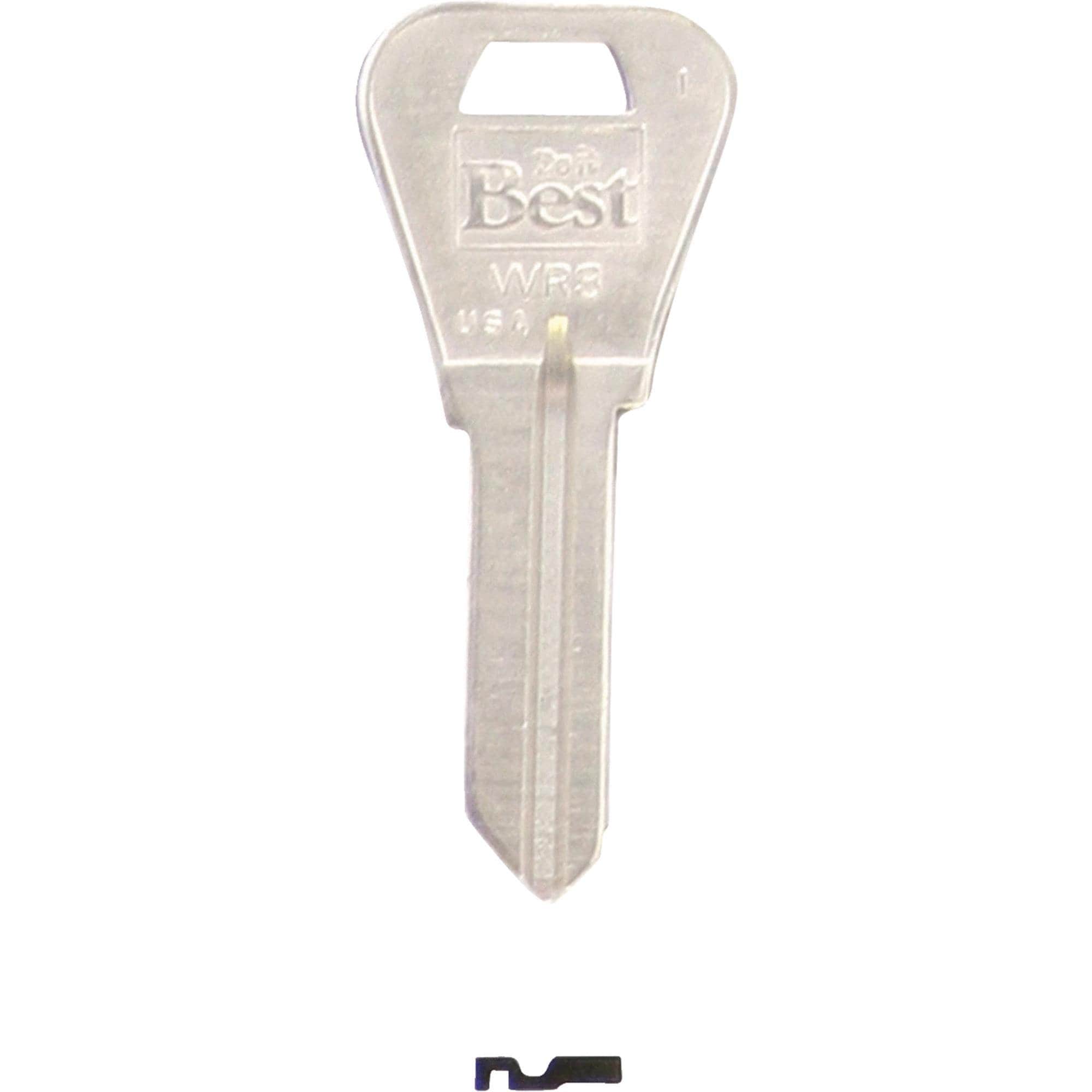 Ilco Weiser House Key Blank Nickel-Plated Brass Bag of 10 Model 1054WB #1054WB
