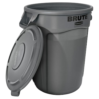 Rubbermaid Commercial Products BRUTE 44-Gallons Gray Plastic Trash Can with Lid Lowes.com