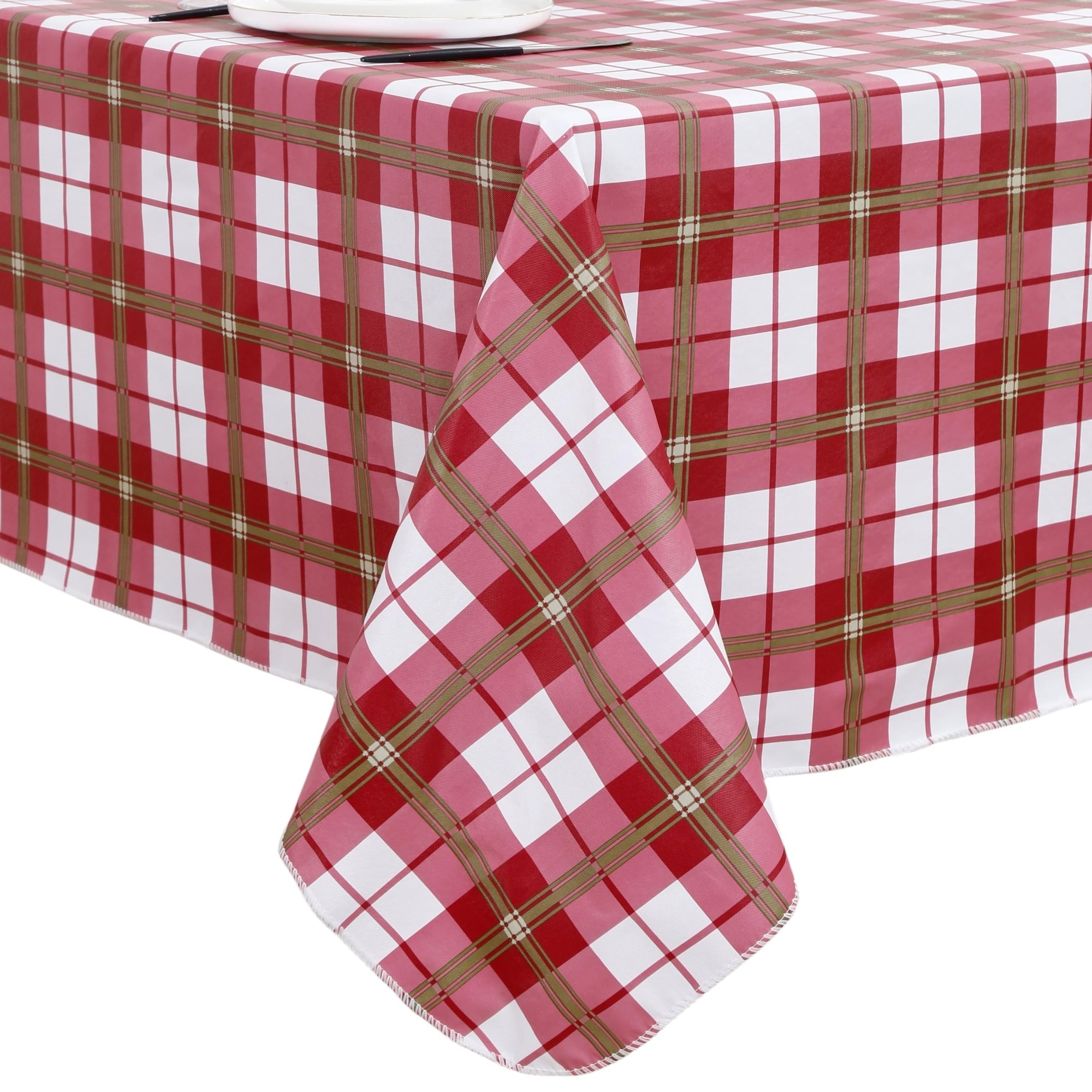 ITOPFOX Heavy Duty Vinyl Tablecloth with Flannel Backing Waterproof Oil Proof Plastic Table Cover Stain Resistant Wipeable Rectangle or Square #LIT0803I007