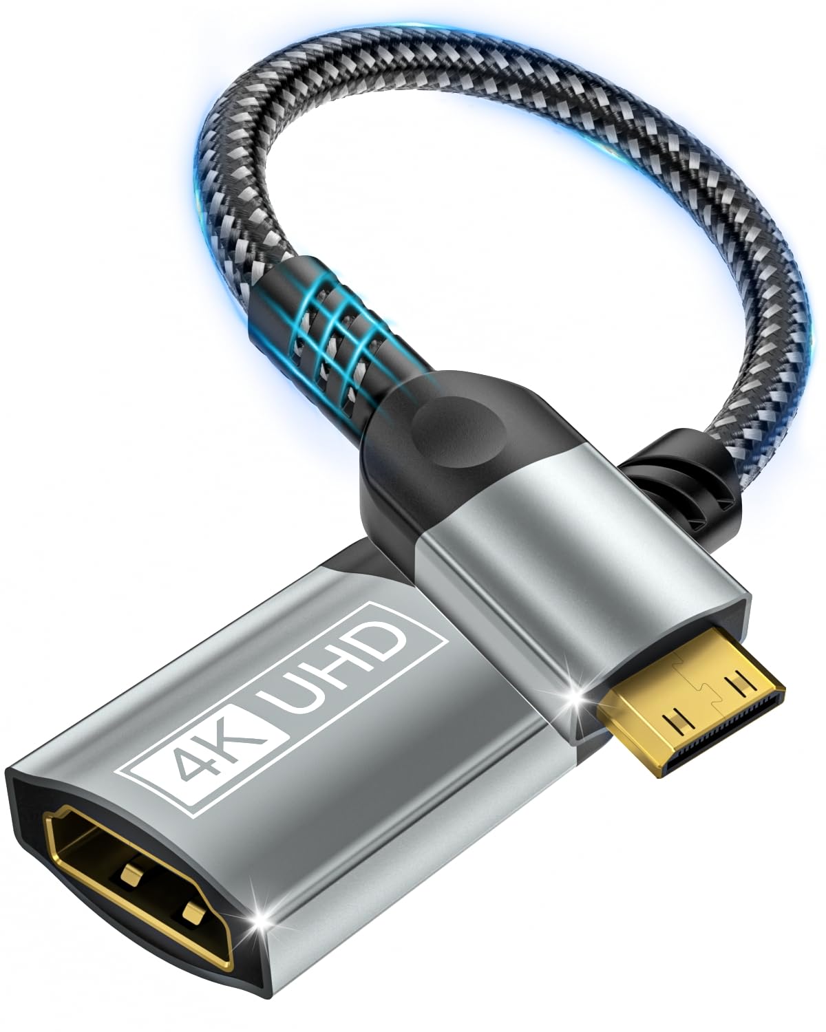 Ahfiwaso  Mini HDMI to HDMI Adapter 4K 60Hz 1440P 144Hz Mini HDMI Male to HDMI Female Extender Cable HDR 3D Compatible with Raspberry Pi Zero