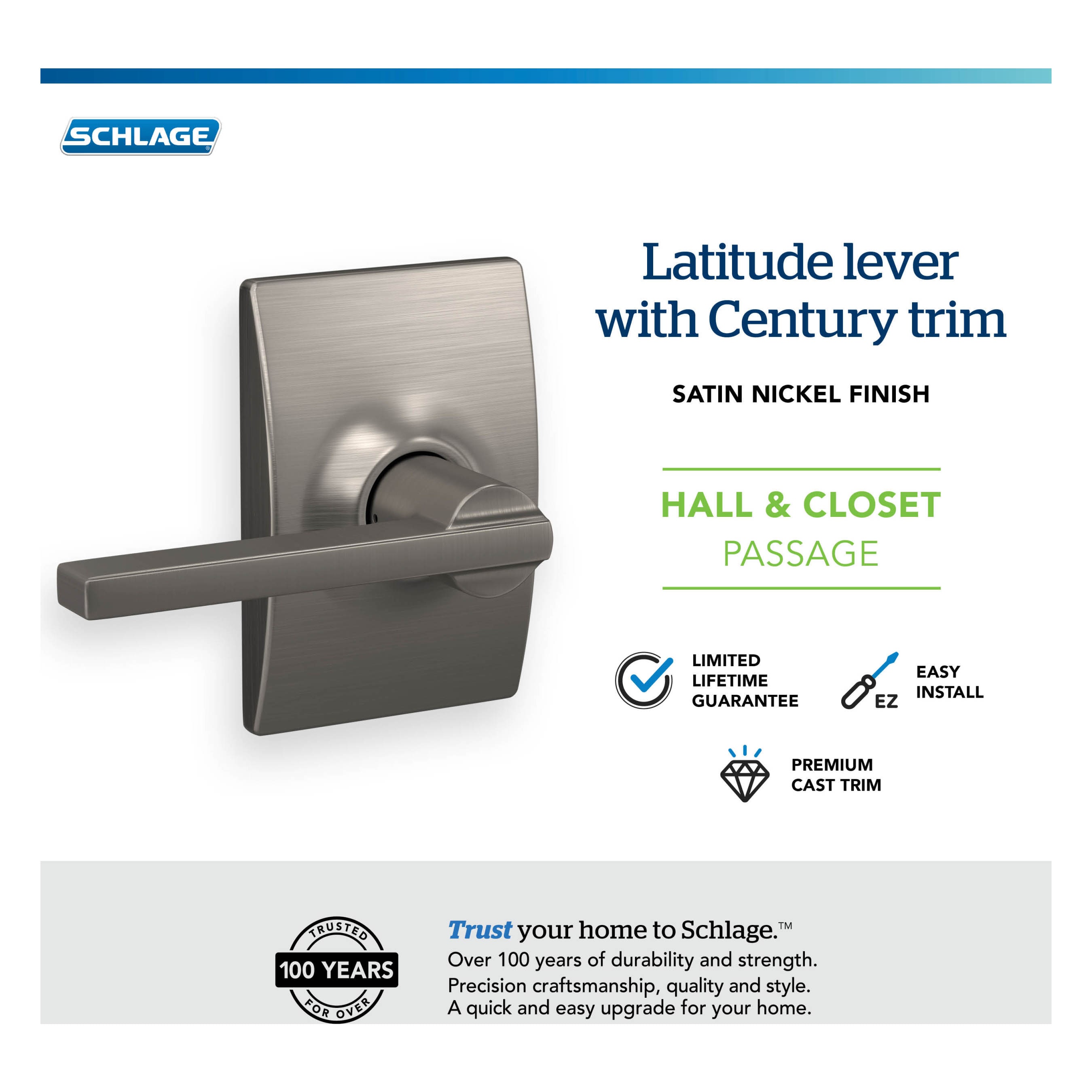 Schlage F10 LAT 619 CEN Door-Handles - View #6