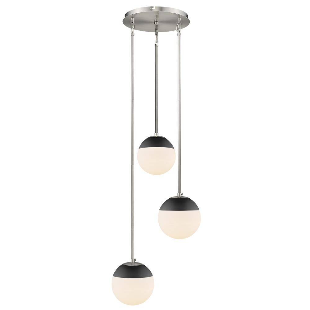 Golden Lighting Dixon Pewter Transitional Opal Glass Globe Pendant Light