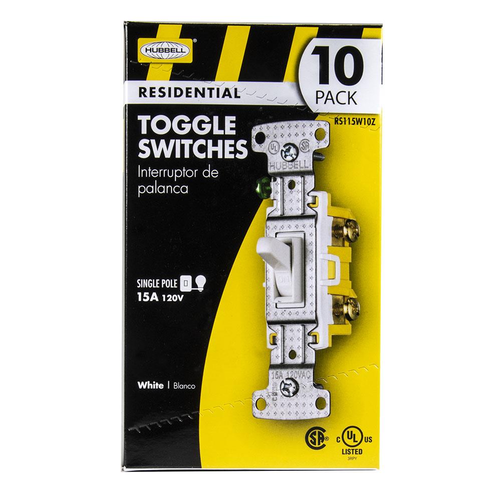 Hubbell Wiring Combo Switch/Receptacle 15 Amps Ivory RC108I