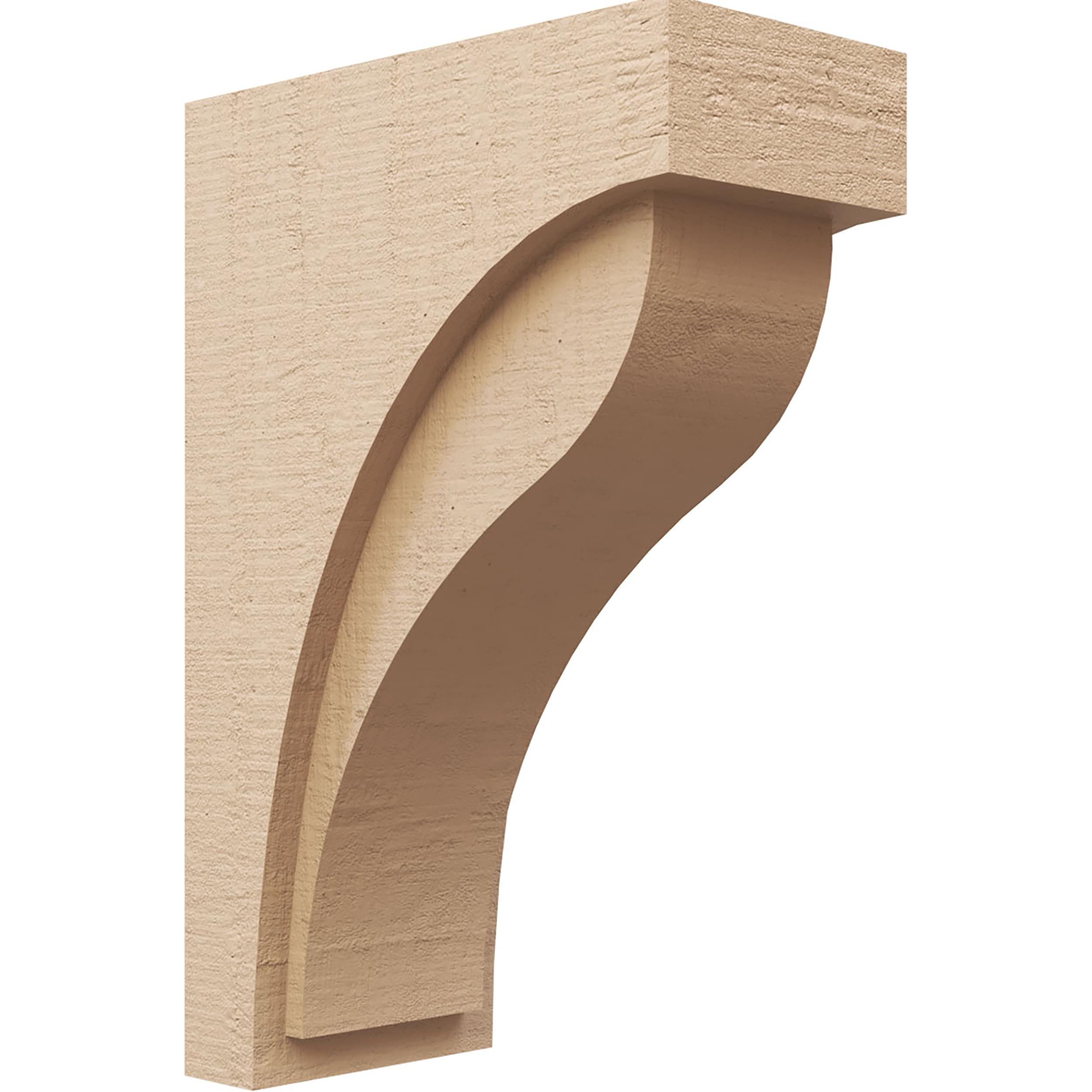 Ekena Millwork CORU08X16X24HELRCPR 8-in x 16-in x 24-in Rough Cedar Woodgrain TimberThane Primed Urethane Paintable/Stainable Corbel