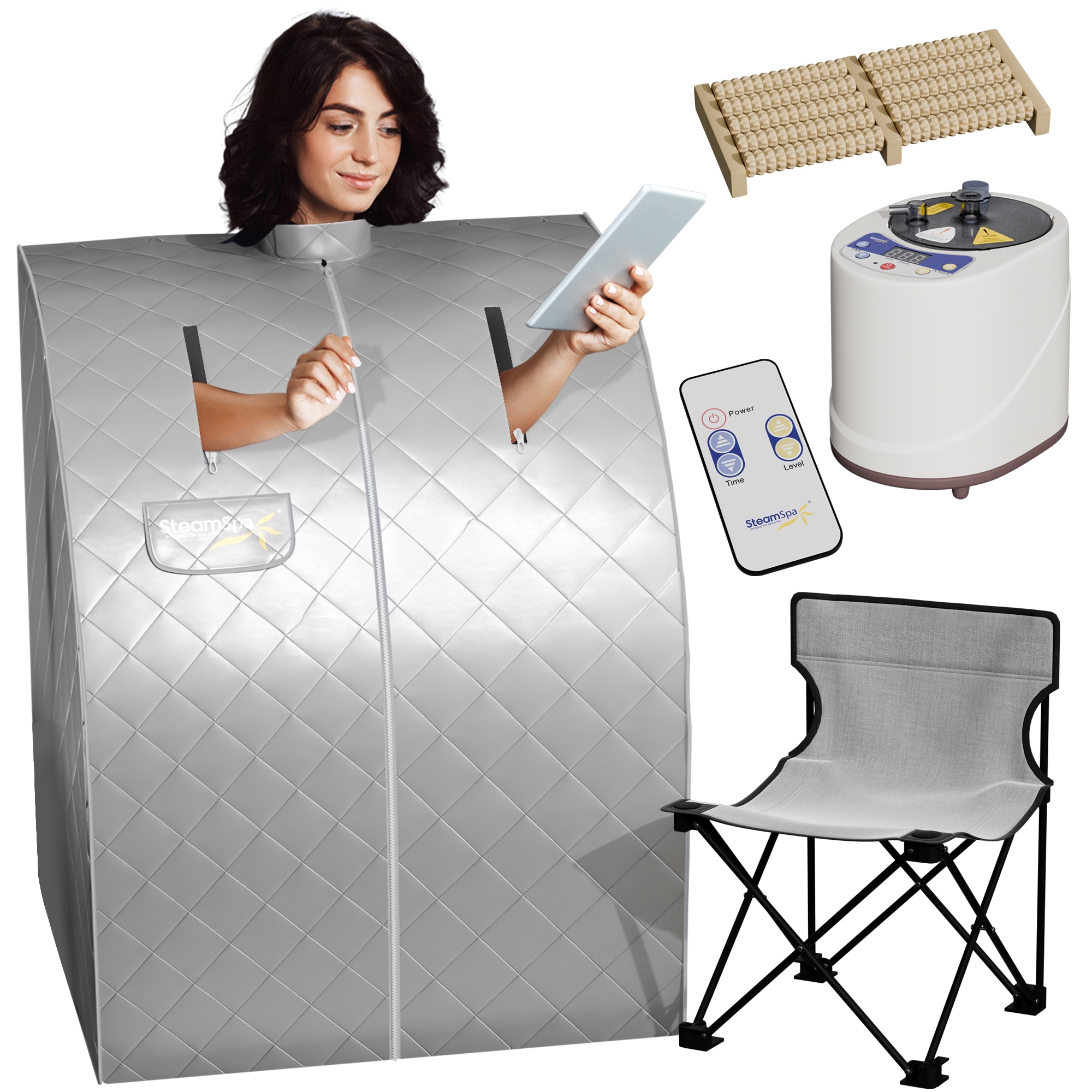 SteamSpa SP-SS0004-1P 40.55-Inches H x 33.85-Inches W x 28.74-Inches D Electric sauna