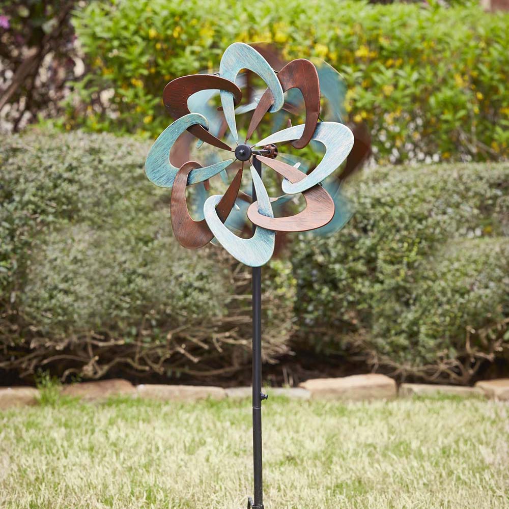 Southern Patio Lots of Dots Wind Spinner Yard Stake - Gold/Green