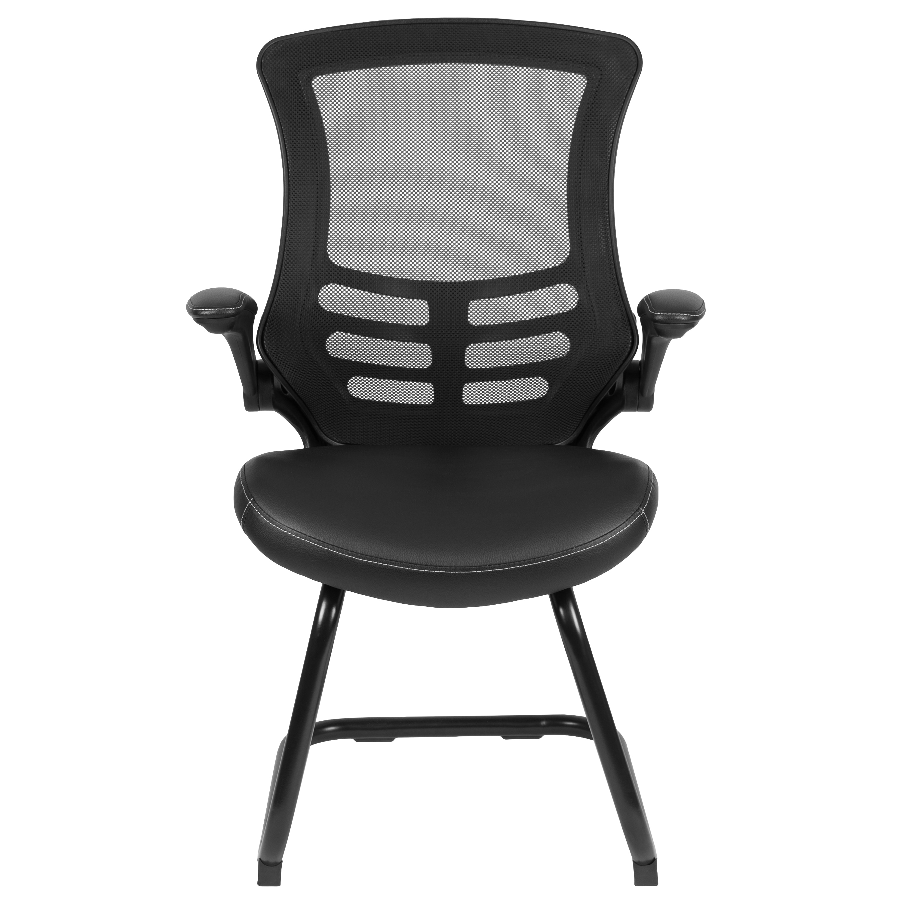 Kelista High-Back Black LeatherSoft Mesh Office Guest Chair