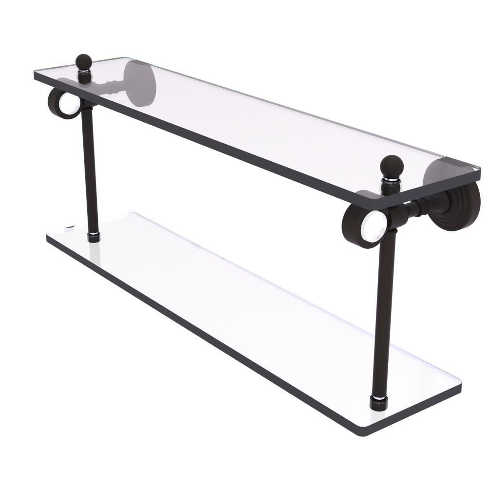 Allied Brass PG-2-22-ORB Pacific Grove Oil Rubbed Bronze 2 -Tier Wall mount Bathroom Shelf ( 22-in x 9.3-in x 5-in )
