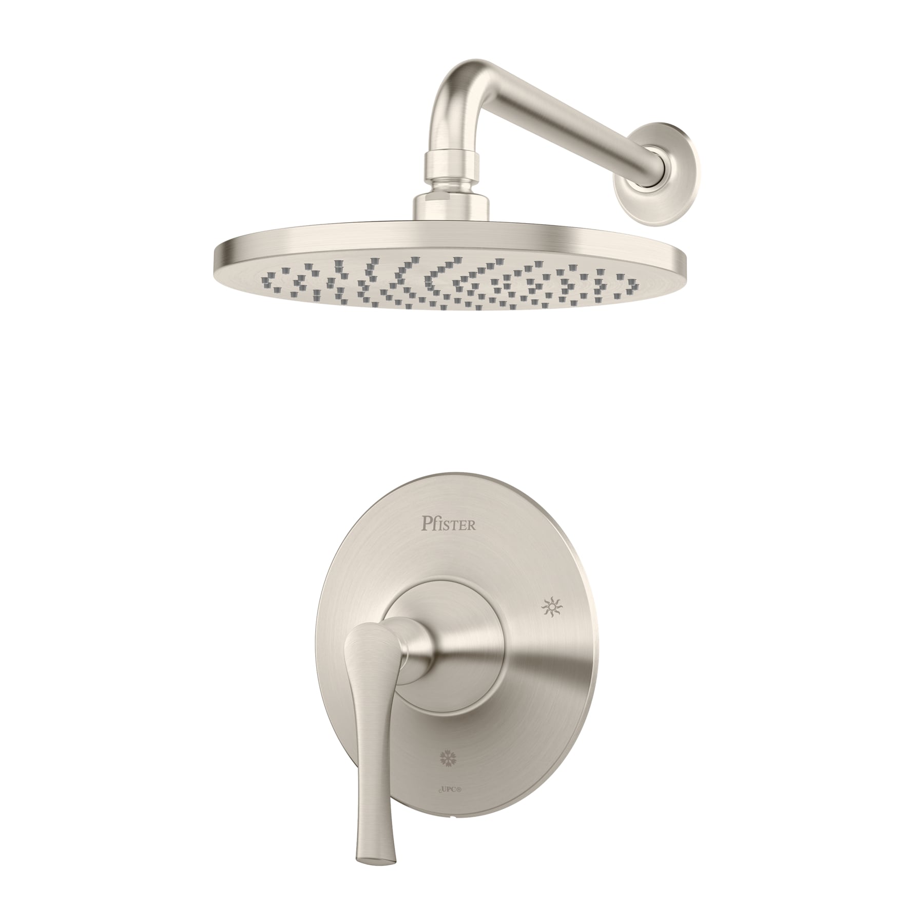 Brushed Nickel Rainfall Wall Mounted Shower Faucet