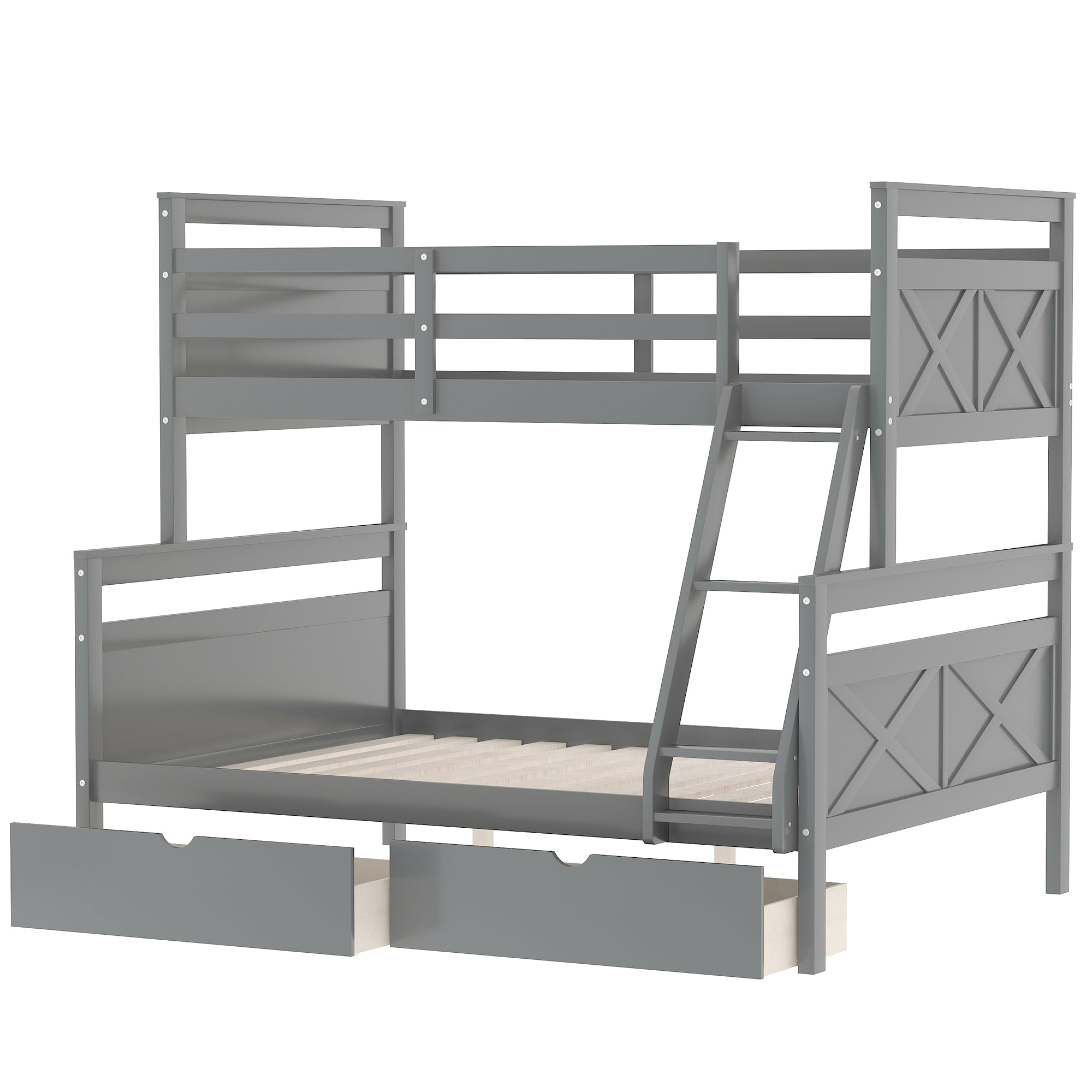 Sumyeg WM-SM000119AAE Twin over full bunk bed Gray Twin over full Bunk Bed