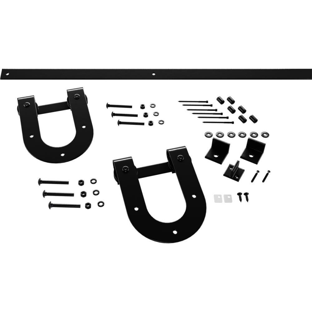 Goldberg Brothers GB60013H254BL 64-in Black Indoor Horseshoe Single Double Barn door hardware kit