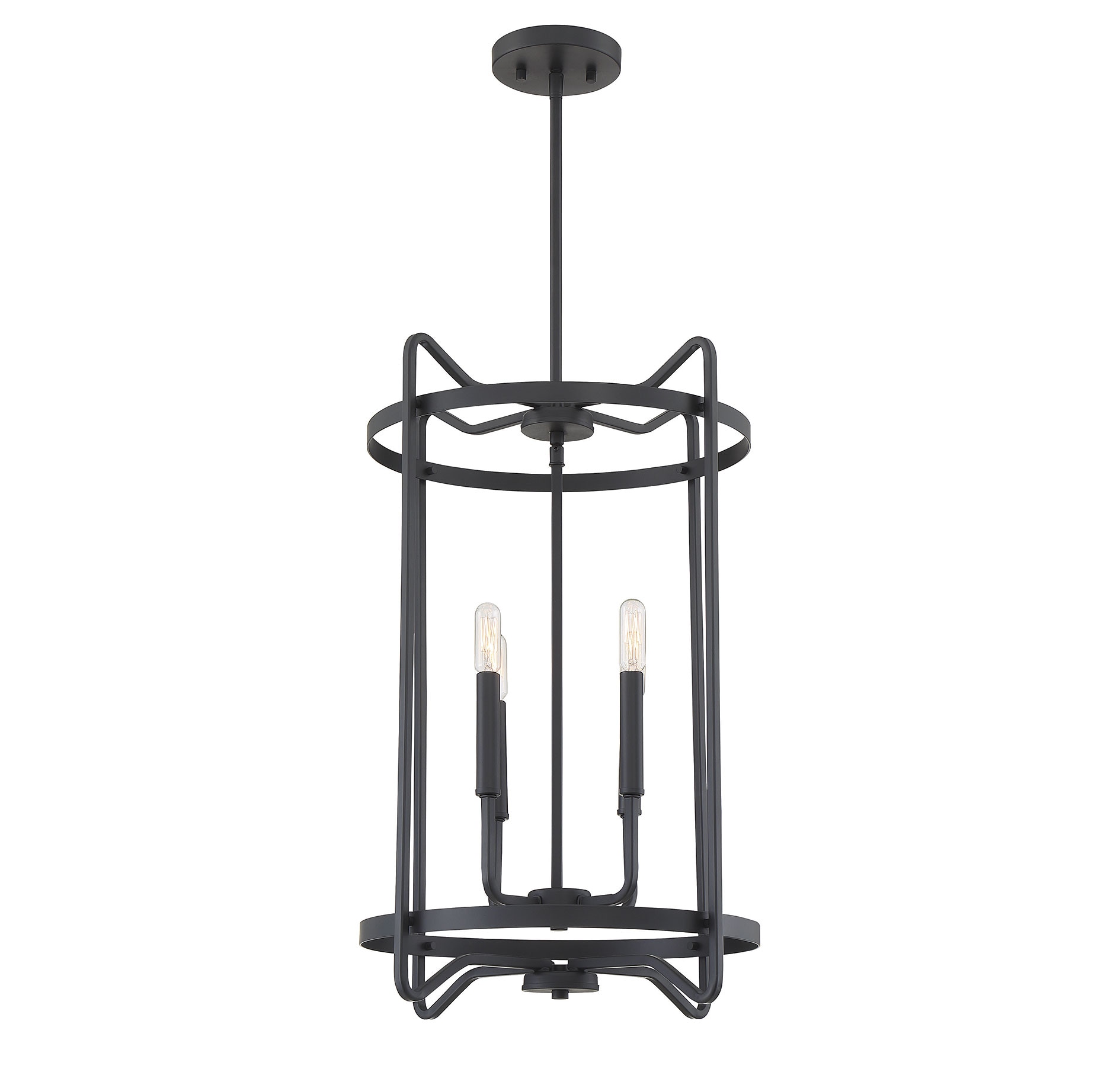  LW-SH637805 4-Light Matte Black Transitional Geometric Hanging Pendant Light