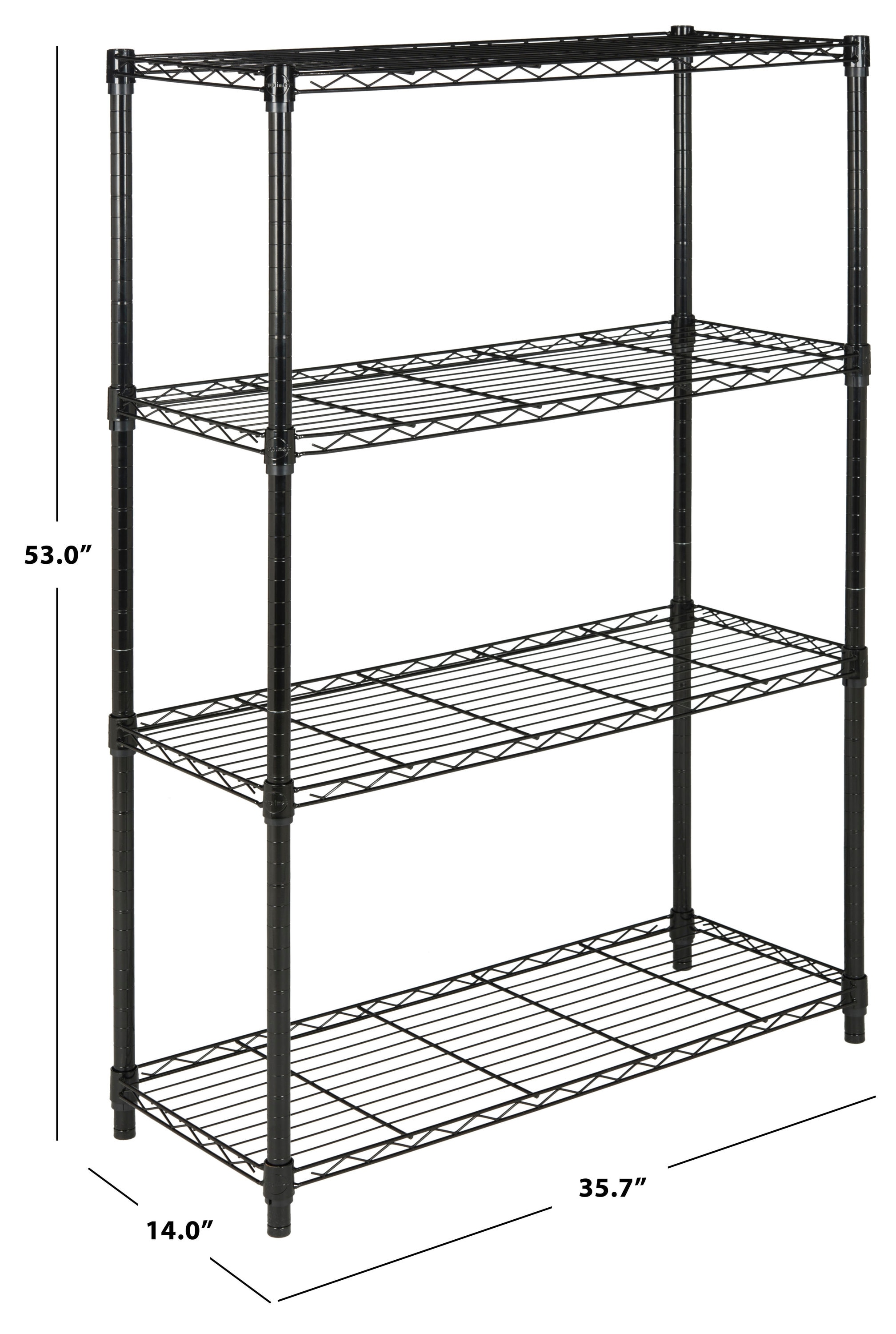 Safavieh Steel 4-Tier Utility Shelving Unit (35.7-in W x 14-in D x 53 ...