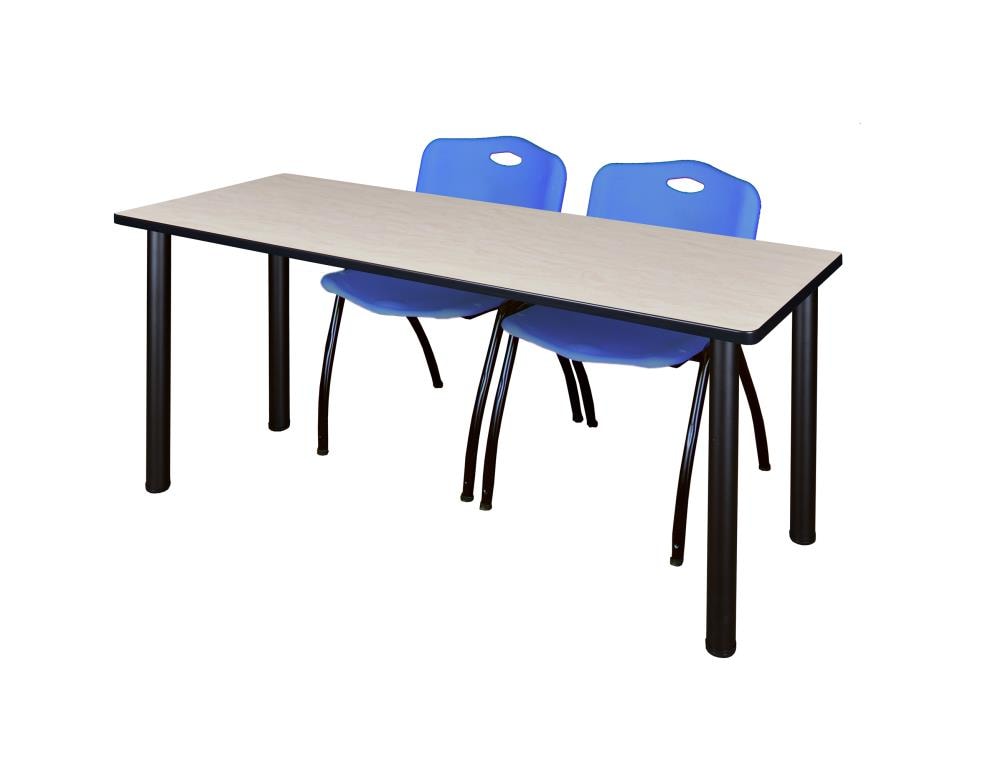 Regency MT7224PLBPBK47BE Training Off-white 4-Person Training Table (72-in W x 29-in H)