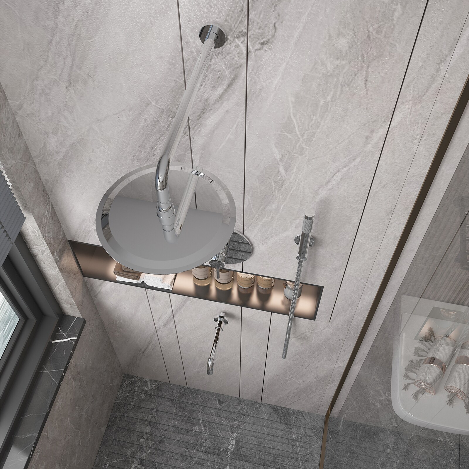 Mondawe MDRB-012MB Showerhead-Bar-Panels - View #4