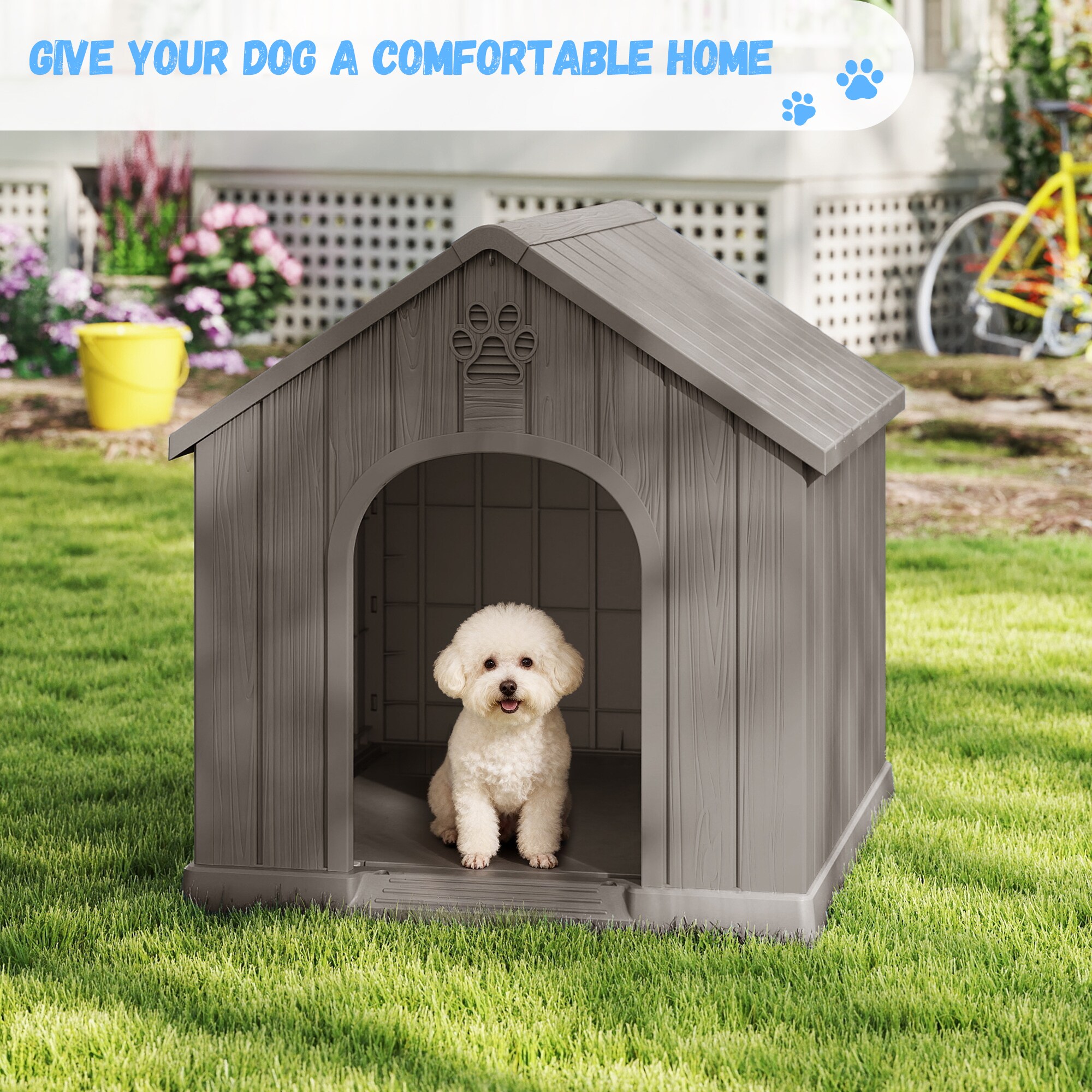 Patiozen Dog House Indoor Outdoor for Small to Large Sized Dogs