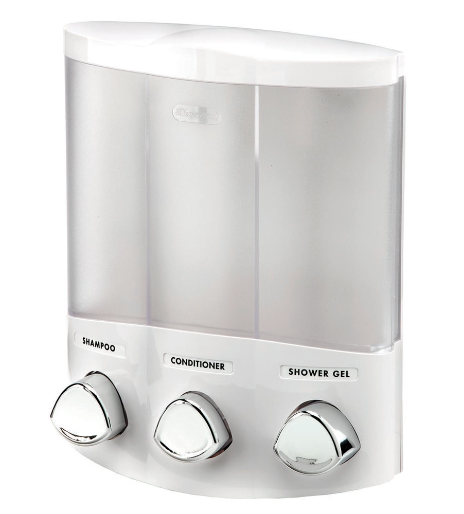 Three Soap & Lotion Dispensers and Tray