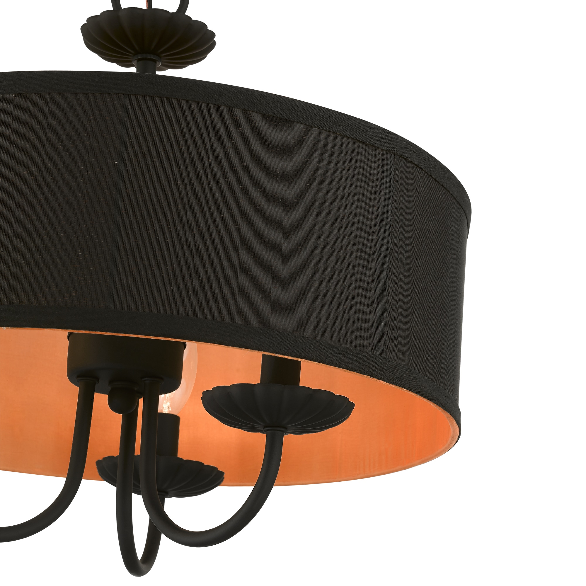 Winchester Mini 3-Light Black Drum Pendant Chandelier