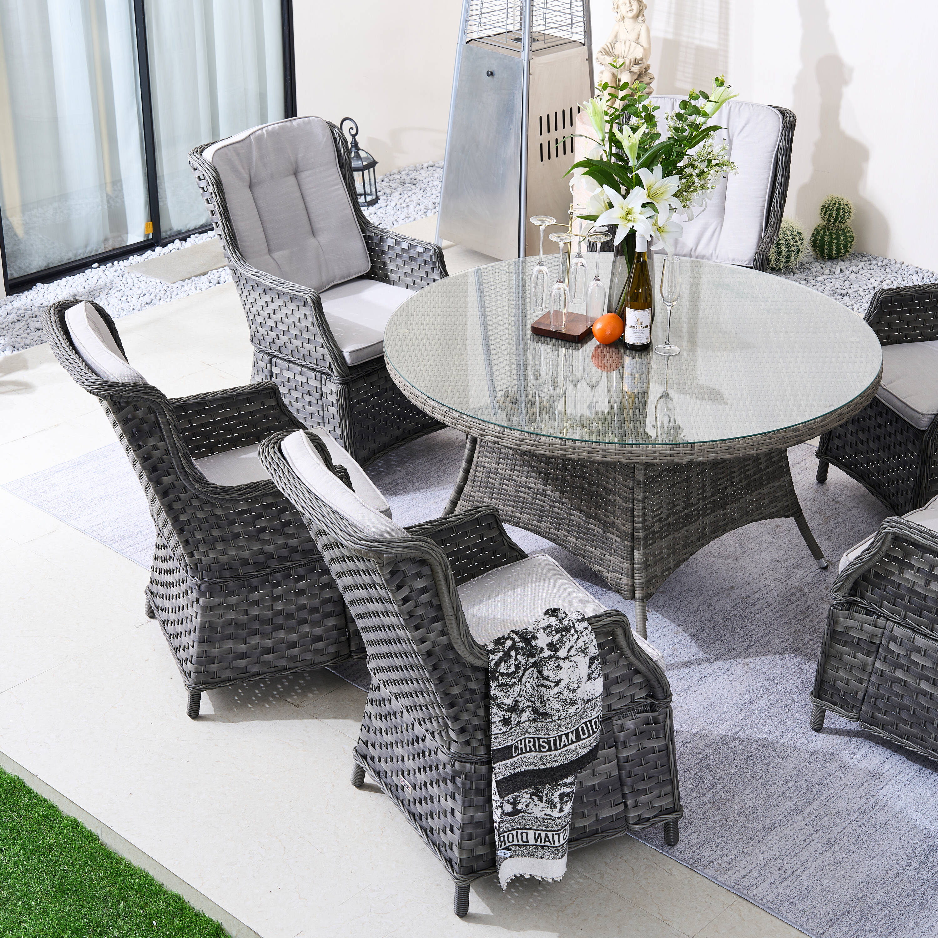Direct Wicker DWD-6-010&1122-GR Patio-Dining-Sets - View #5