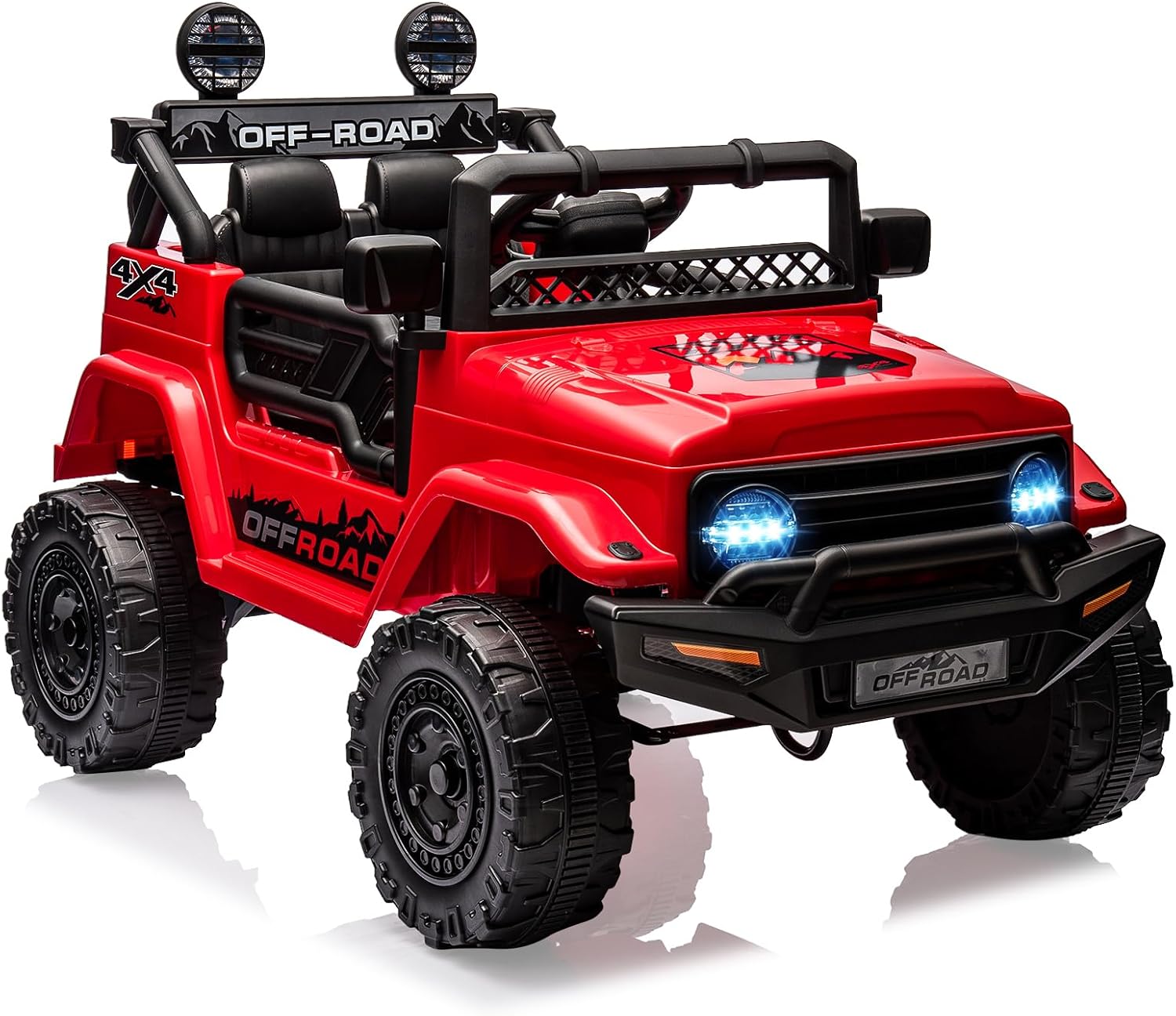 Qeetex DYQ-PTO-0YUV5WHU Hetoy 12V Electric Ride-On Truck for Kids - Remote Control Car with Spring Suspension  LED Lights  Music 3 Speeds Battery-Powered Ride Toy (Ages 3+)