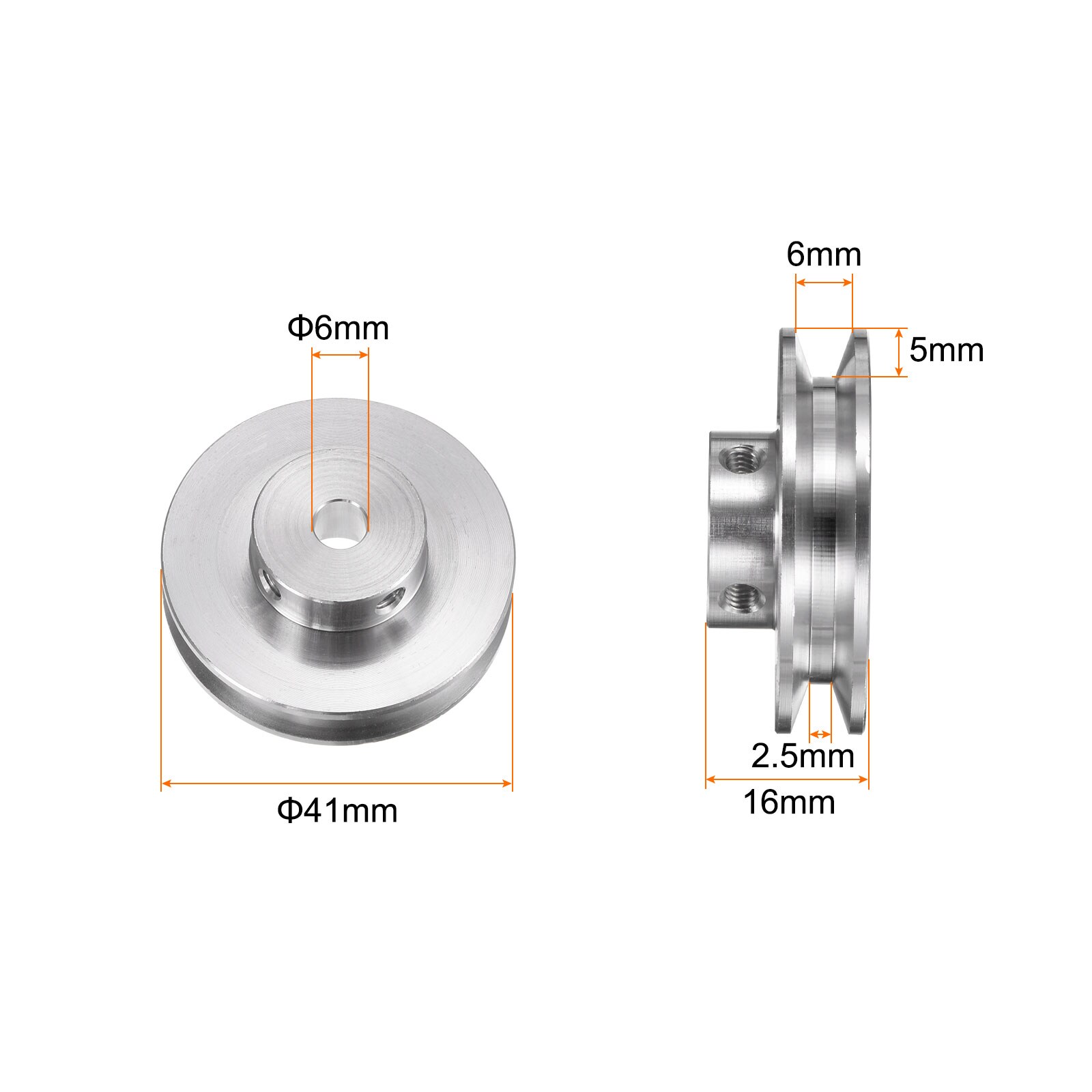 HARFINGTON V-Type Pulley 3.17mm Bore 20mm Outer Dia Single Groove Silver Tone - View #9