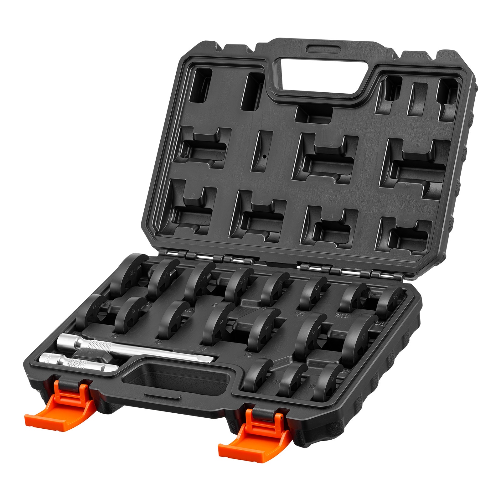 GIVIMO Crowfoot Wrench Set 3/8-in Drive 20-Piece Metric and SAE Flare Nut Crows Foot Wrenches with Storage Case Dual Size Markings for Auto Maintenance